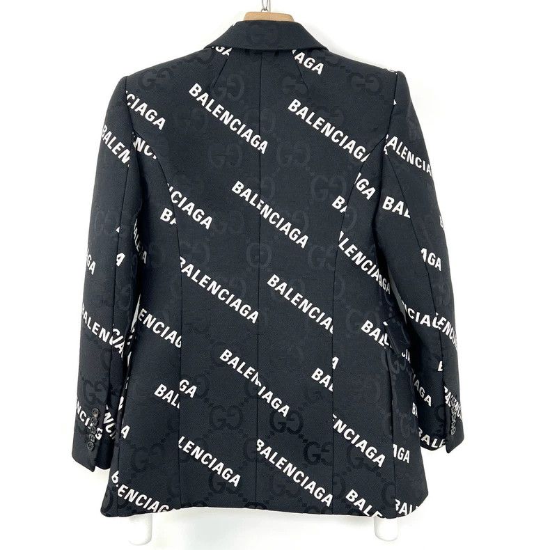 Gucci Gucci Balenciaga black, full of old flowers, short suit Size 48R - 2 Thumbnail
