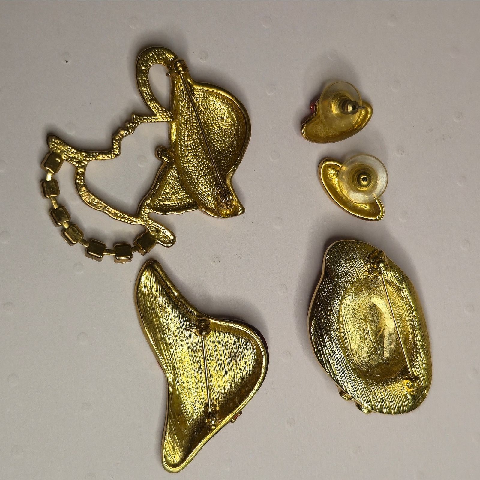 Vintage Vintage Red Hat Society Jewelry Lot - Brooches & Earrings Size ONE SIZE - 12 Thumbnail