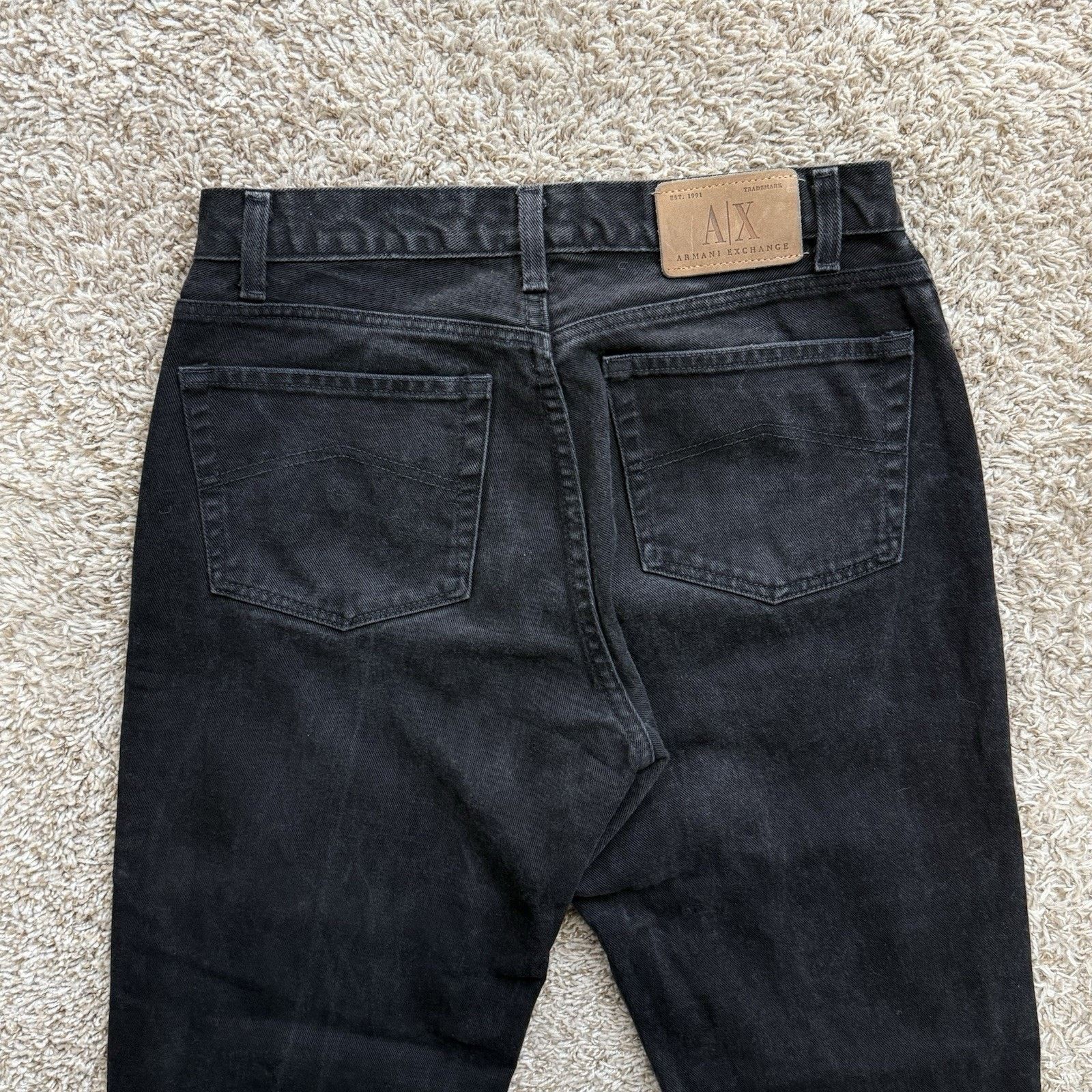 Armani Exchange × Vintage Vintage Armani Made In USA Black Denim Jeans Tapered Pants Size US 30 / EU 46 - 6 Thumbnail