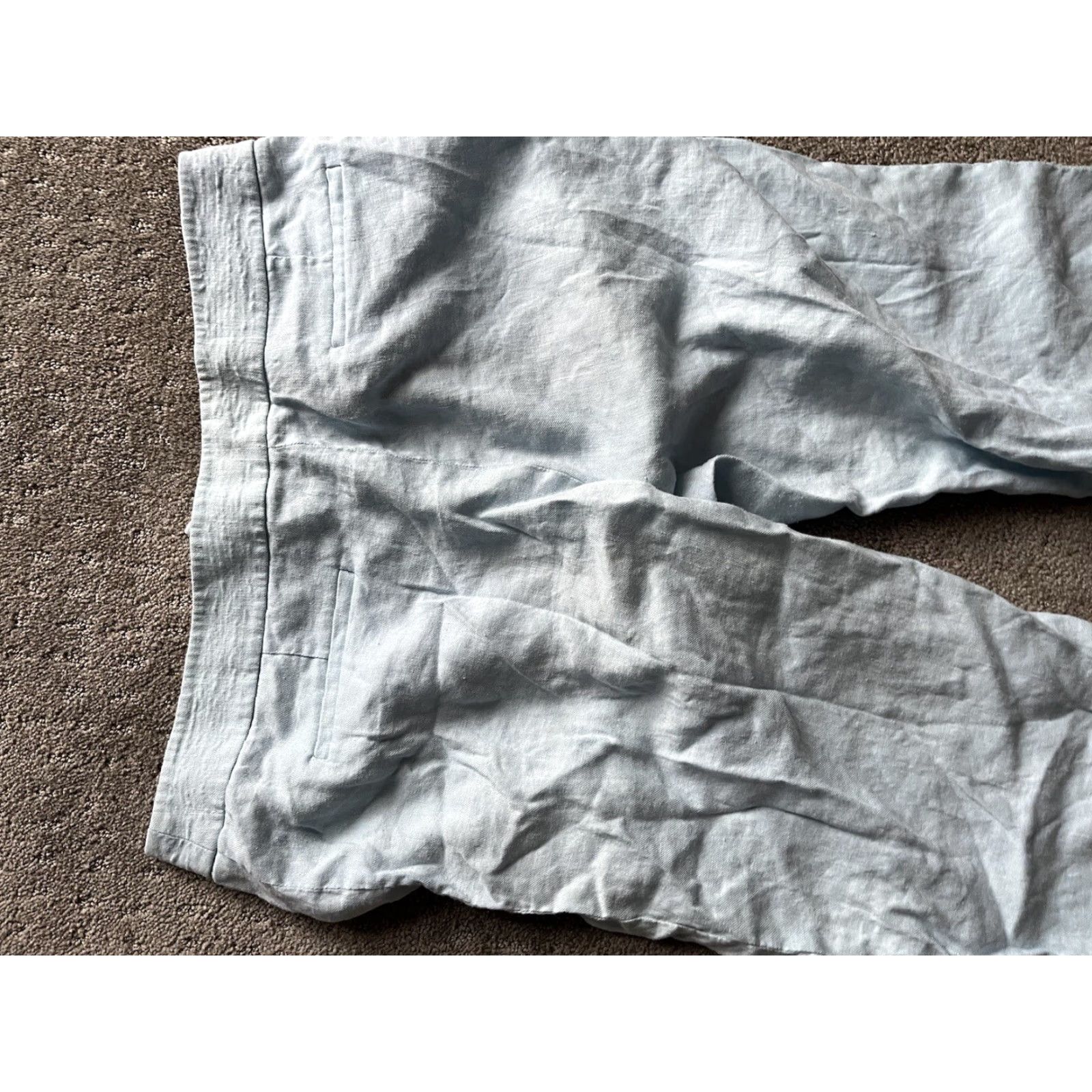 Elie Tahari Elie Tahari Light Blue Capri Pants, Size 14, Linen Blend, Pockets, Womens Size 36" / US 14 / IT 50 - 4 Thumbnail