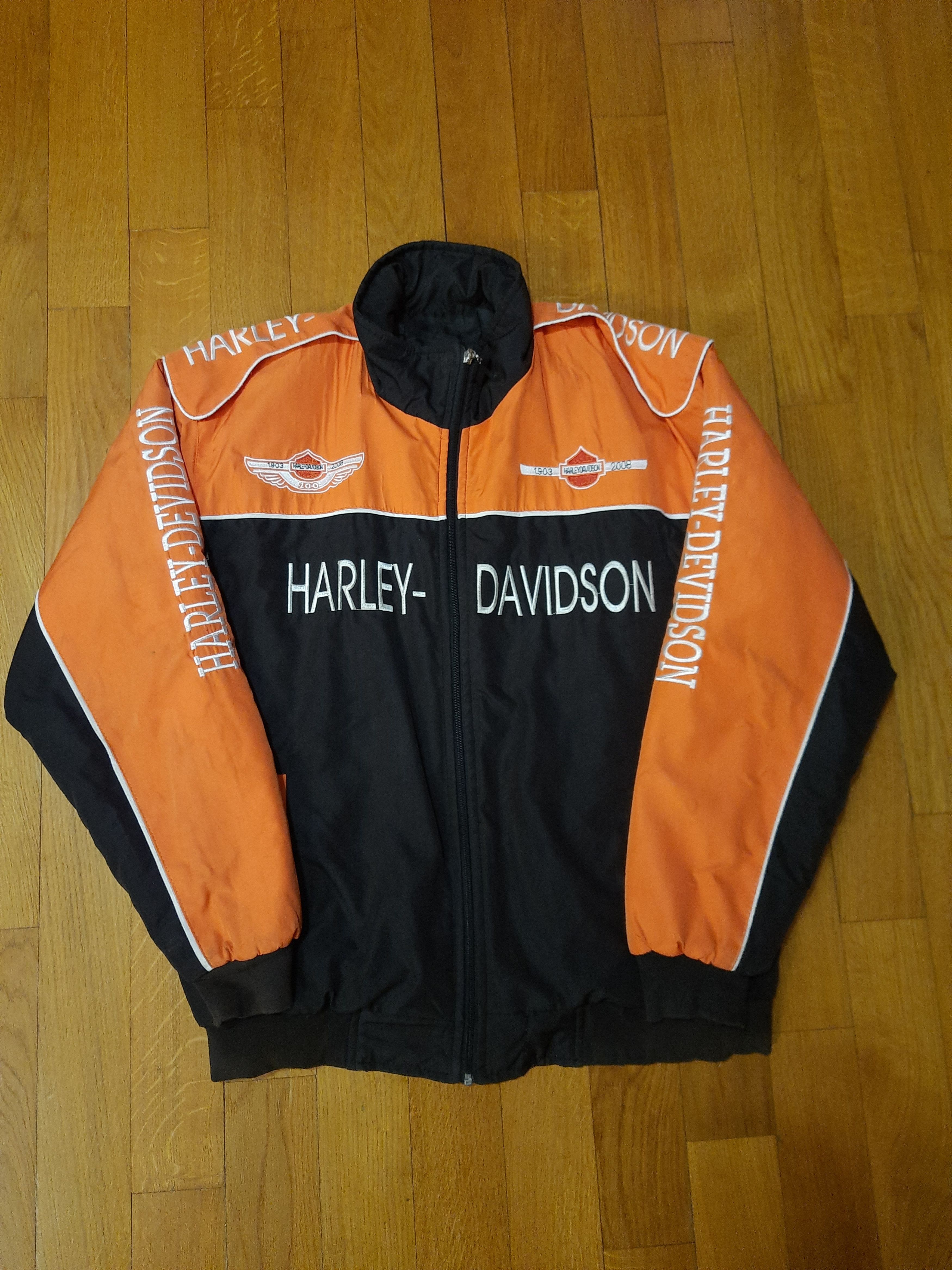 Harley Davidson Harley Davidson Chopper Vintage Bomber Parka Light Jacket Size US L / EU 52-54 / 3 - 1 Thumbnail