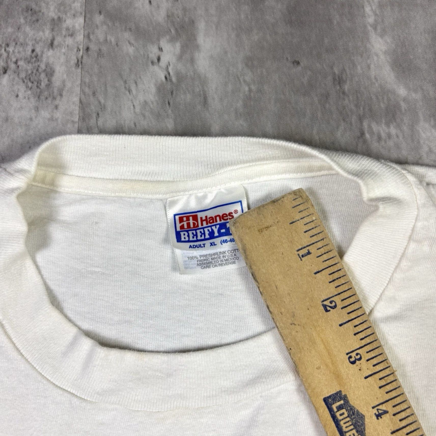 Hanes VINTAGE Hanes US Marines T-Shirt Double-Sided Adult XL White 90s Crew Neck Short Sleeve Graphic Print Cotton Men Size US XL / EU 56 / 4 - 5 Thumbnail