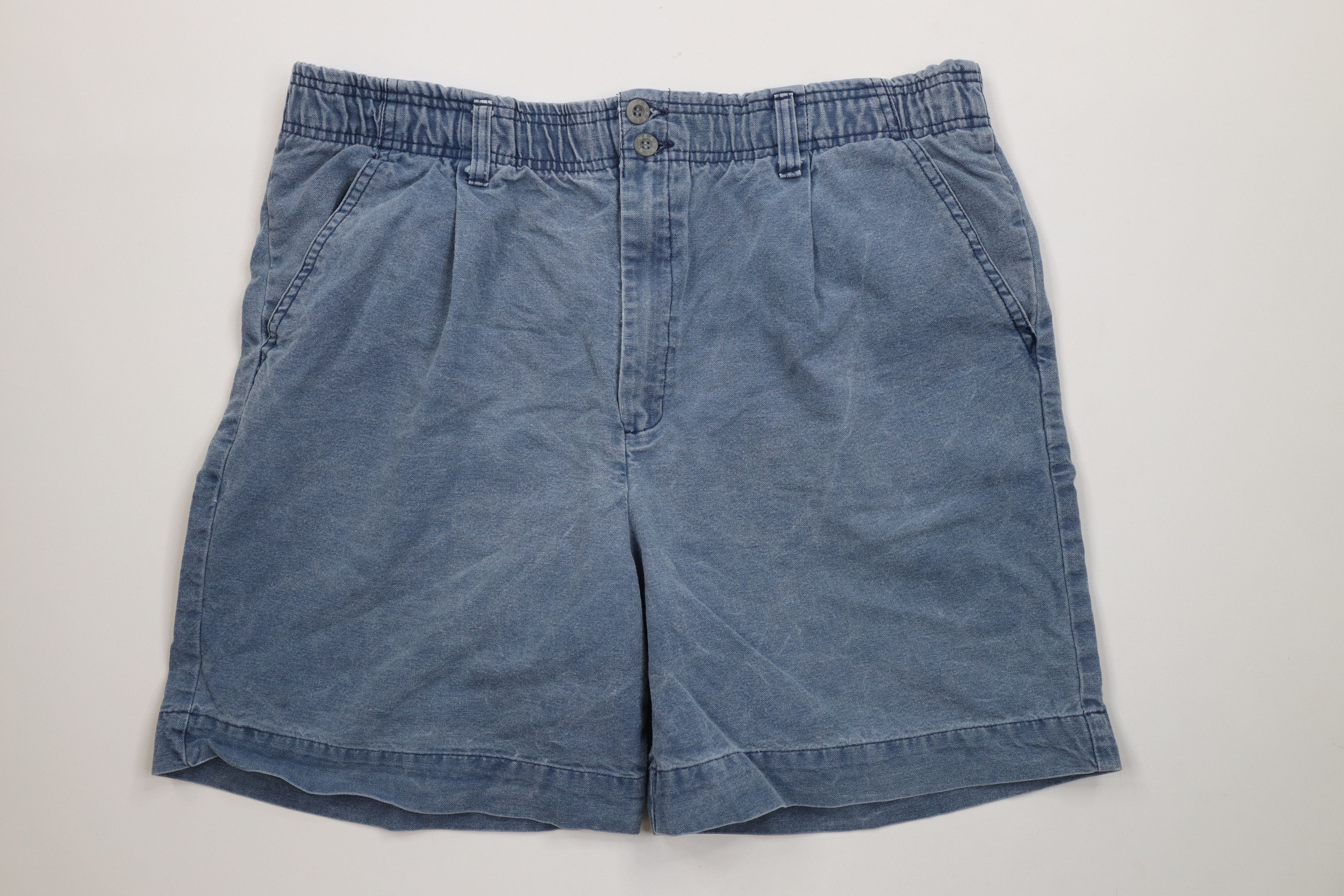 Vintage Vintage 90s Streetwear Stonewash Above Knee Shorts Blue Size US 36 / EU 52 - 1 Thumbnail