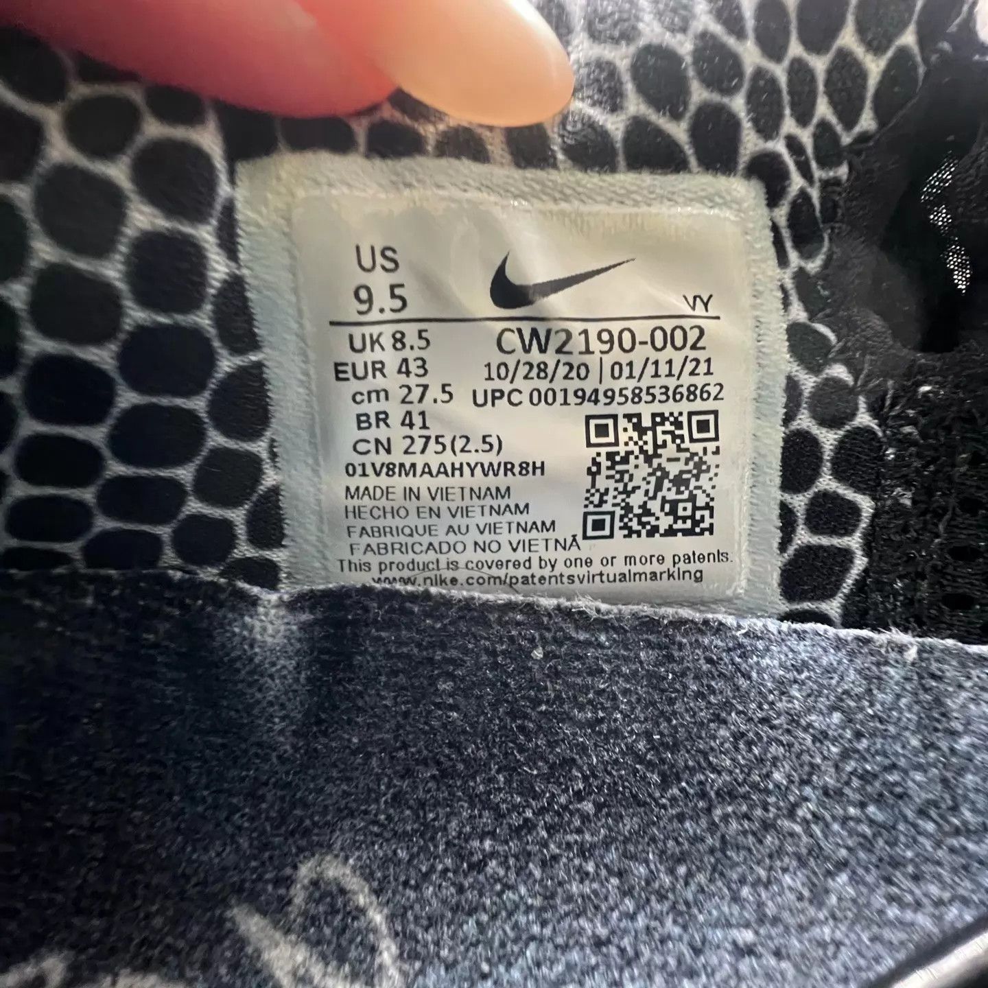 Nike ZK6 Gigi Black & White Size 43 Size US 9.5 / EU 42-43 - 8 Thumbnail