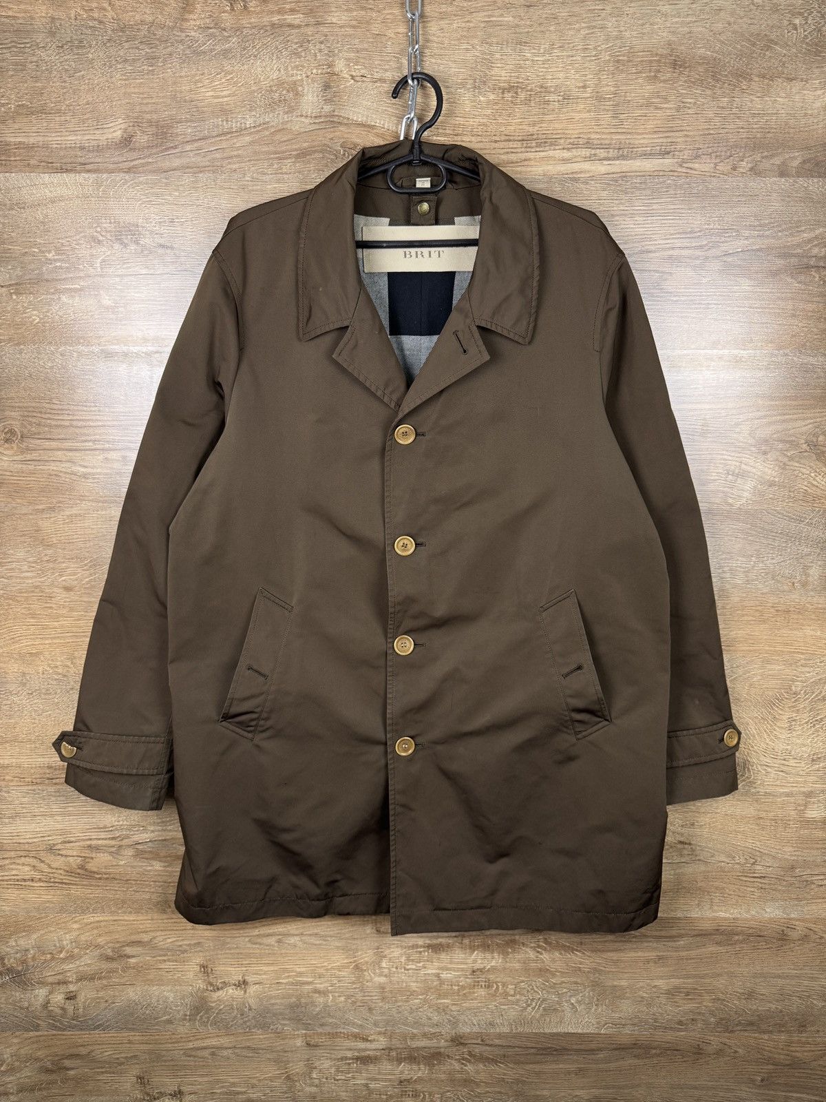 Burberry × Vintage Mens Burberry Brit brown coat trench jacket luxury brown Size US XL / EU 56 / 4 - 1 Thumbnail