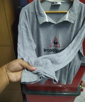 Vintage VINTAGE Le Coq Sportif France Long Sleeve Polo Grey Size US L / EU 52-54 / 3 - 4 Thumbnail