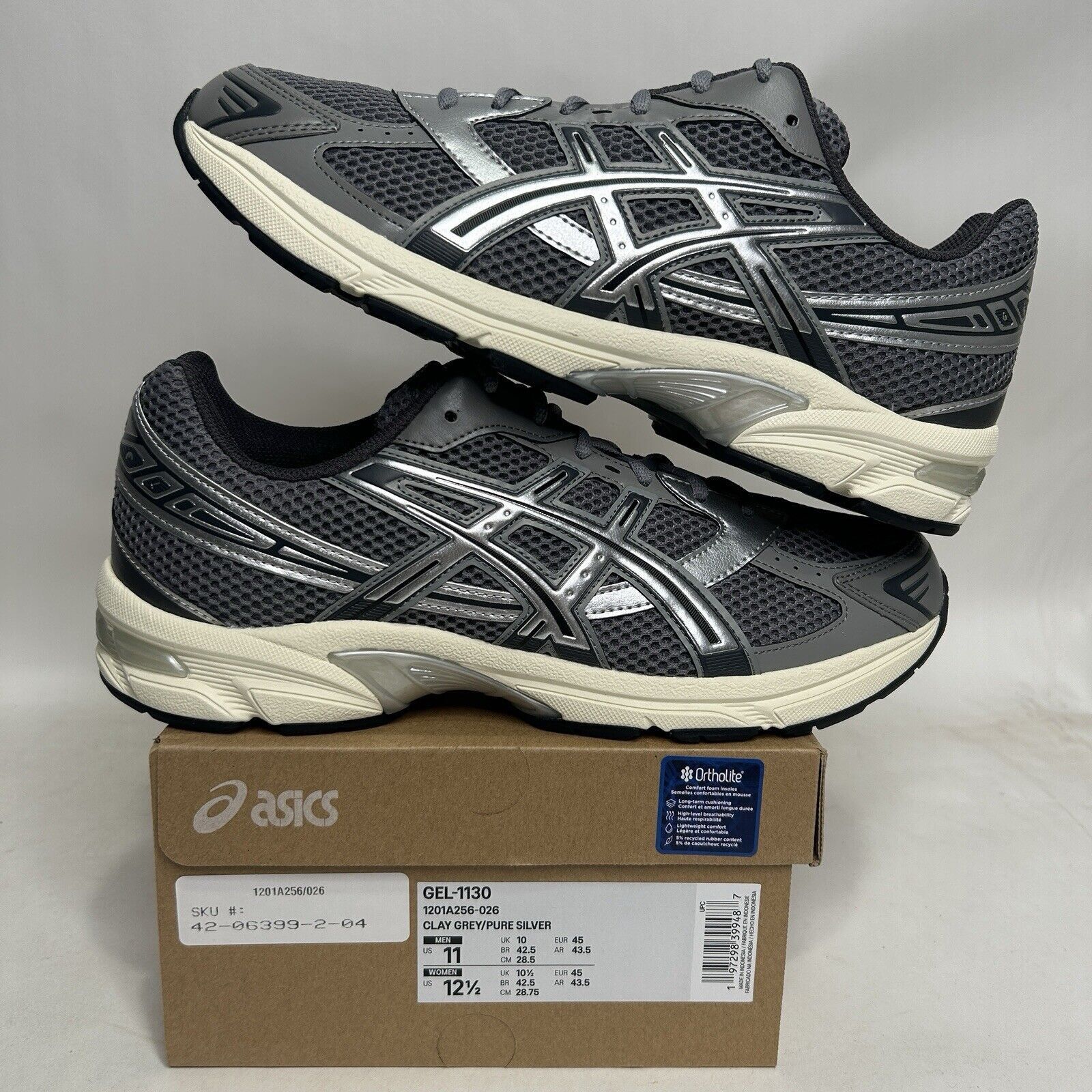 Asics ASICS Gel-1130 “Clay Grey Pure Silver” 2024 Size US 11 / EU 44 - 1 Thumbnail
