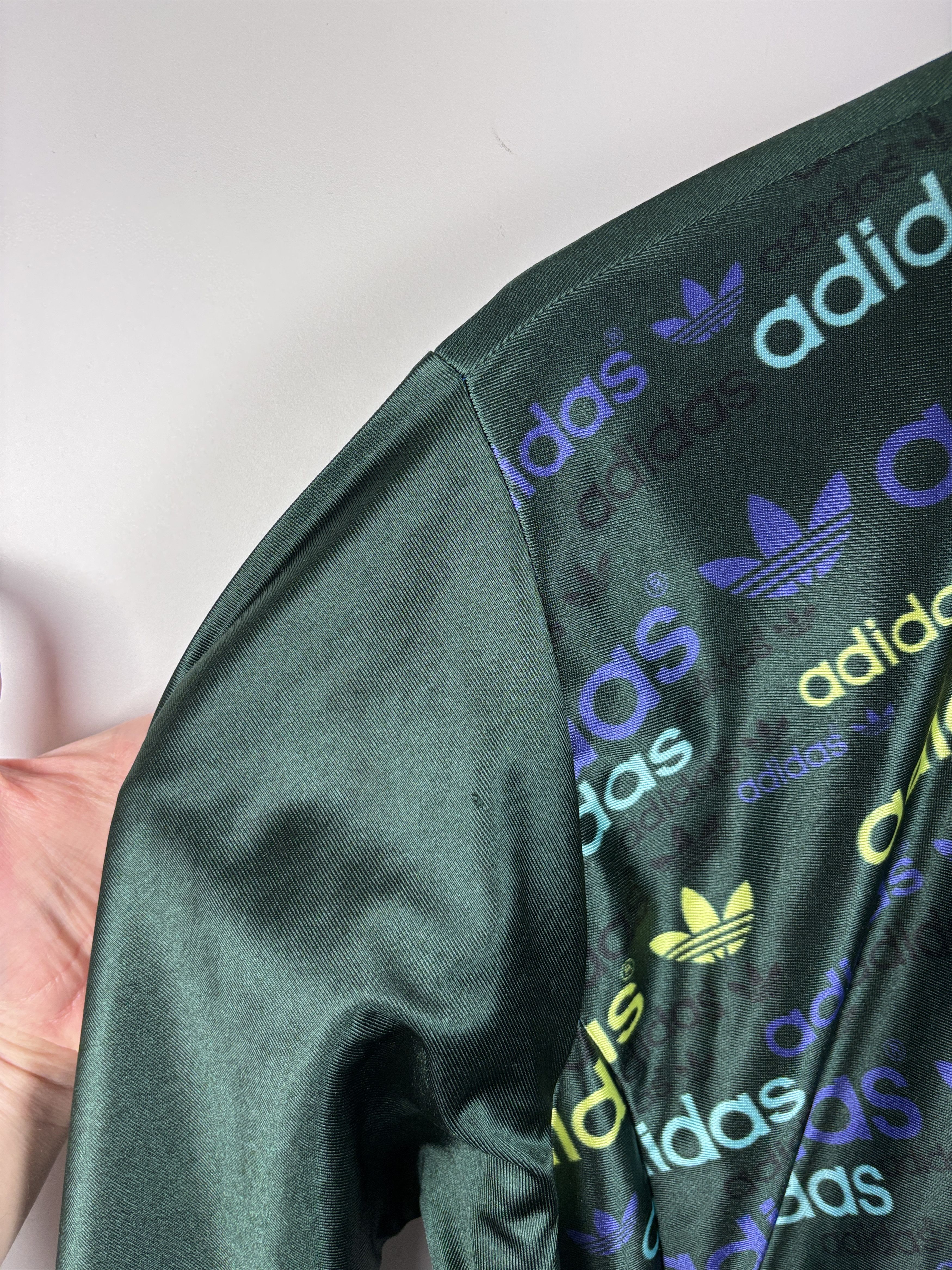 Adidas Mens Adidas Monogam Track Zip Jacket Green Size XL Size US XL / EU 56 / 4 - 4 Thumbnail
