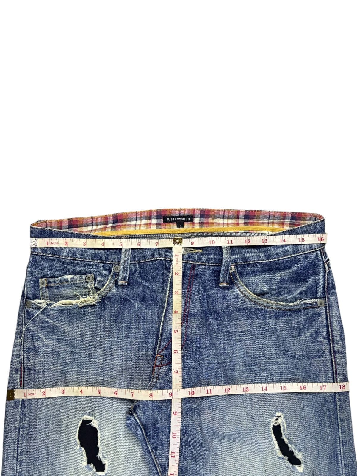 Japanese Brand Vintage Japanese Brand Faded Wash Distressed Patched Jeans Size US 33 - 12 Thumbnail