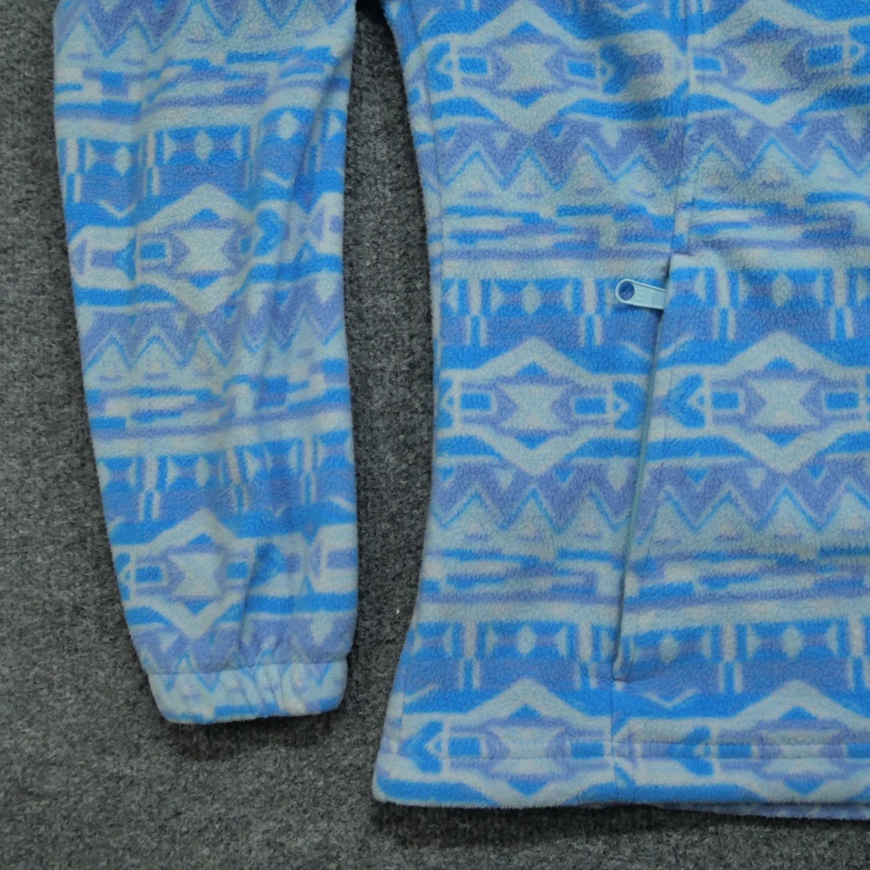 Vintage Columbia Jacket Womens Medium Blue Aztec Fleece Full Zip Casual Outdoors Size M / US 6-8 / IT 42-44 - 3 Thumbnail