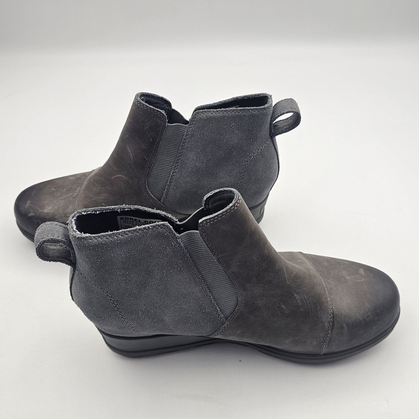 SOREL Sorel Evie Pull-On Waterproof Suede Leather Wedge Ankle Boot Size US 9 / IT 39 - 14 Thumbnail