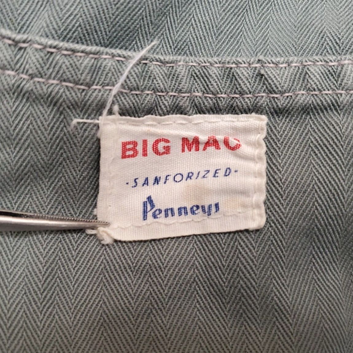 Vintage VINTAGE Big MacCoveralls Mens 46 R Gray Green Herringbone Utility Work Mechanic Shirt Size ONE SIZE - 6 Thumbnail