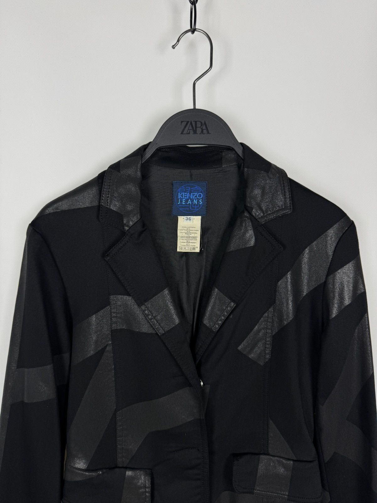 Kenzo Y2K Vintage Kenzo Jeans Abstract Black Women’s Blazer Jacket Size XS / US 0-2 / IT 36-38 - 3 Thumbnail