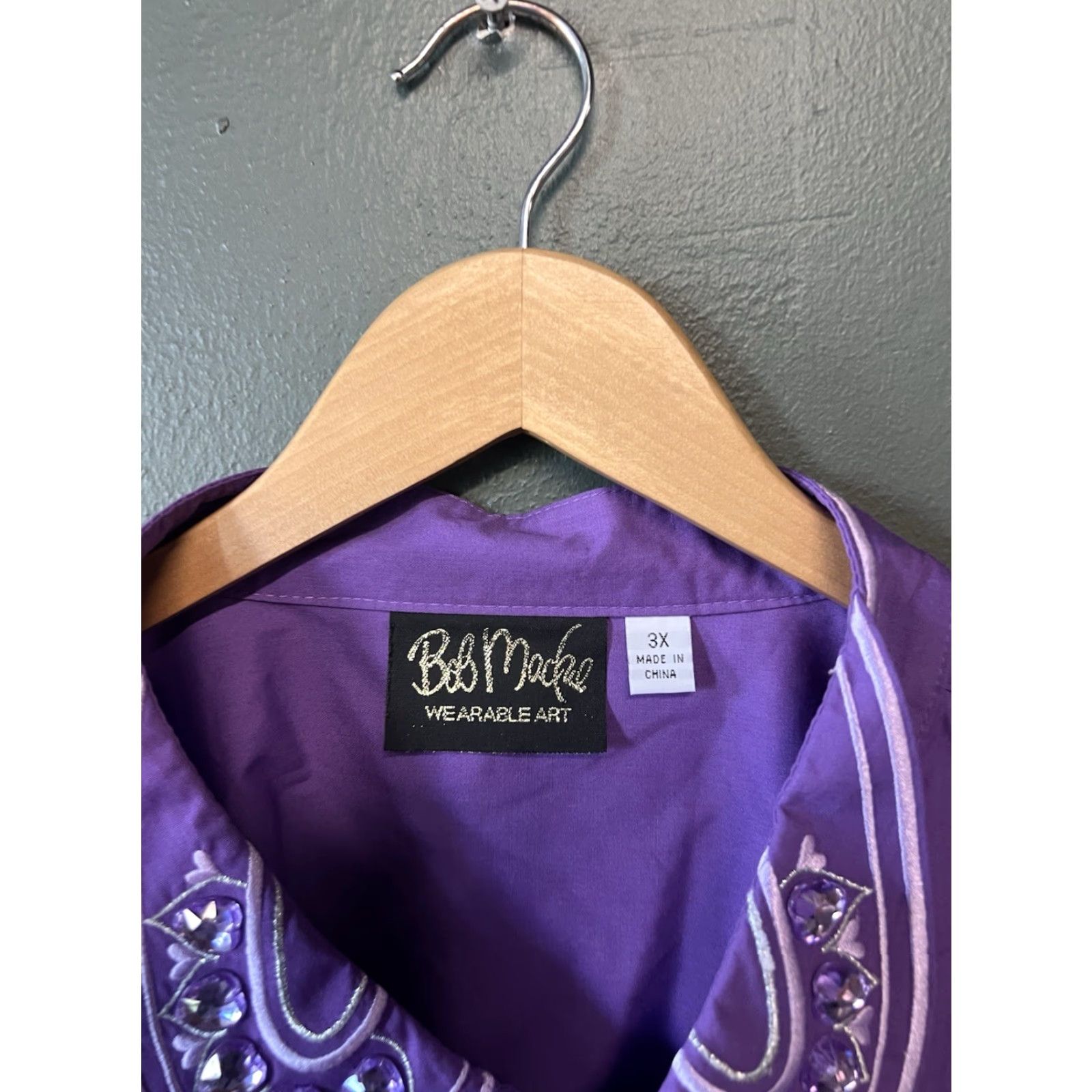 Bob Mackie Bob Mackie Womens Purple Long Sleeve Button-Up Shirt 3X Plus Size Womens Size XXL / US 16-18 / IT 52-54 - 3 Thumbnail