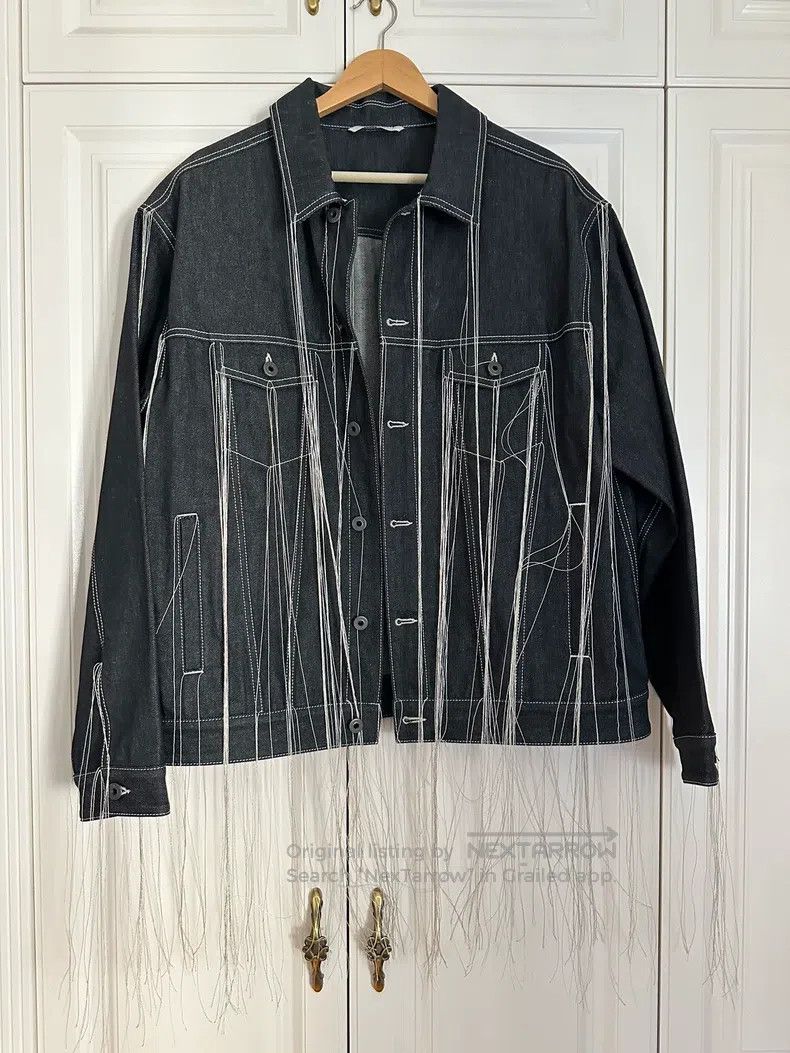 Valentino Valentino Denim fringed jacket coat Size US XL / EU 56 / 4 - 1 Thumbnail