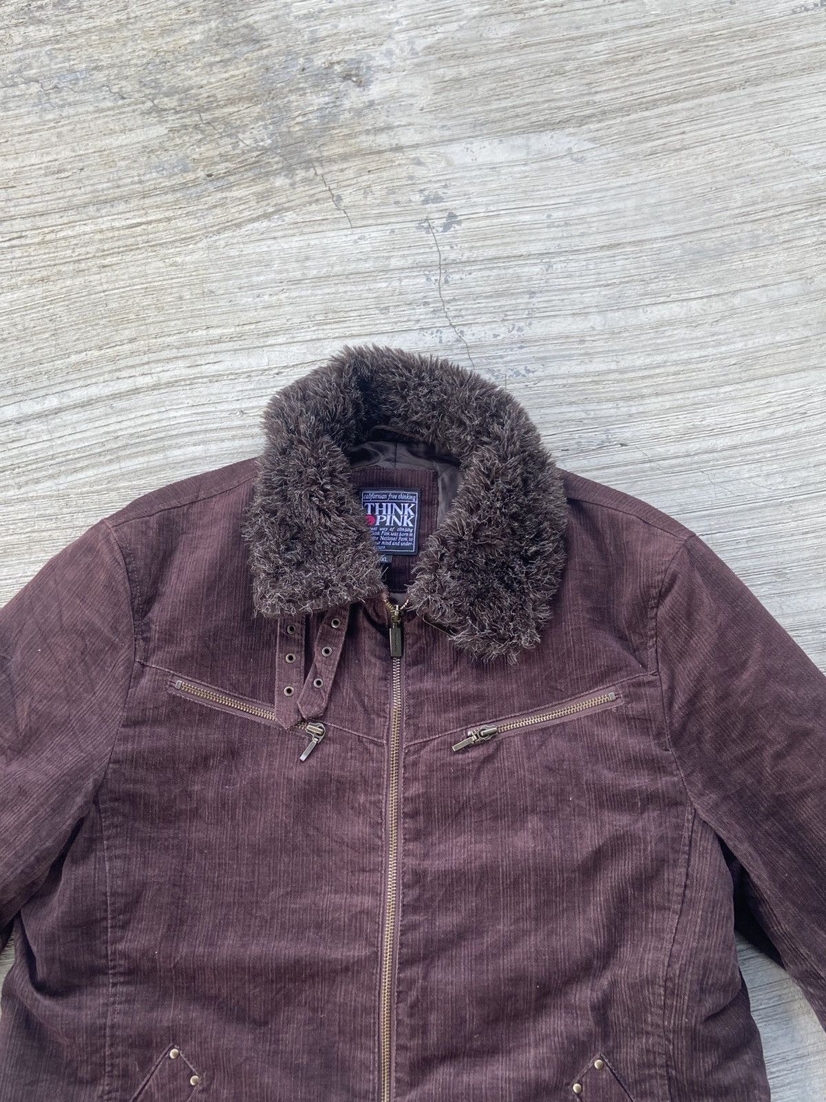 If Six Was Nine Vintage Think Pink Faux Fur Collar Jacket – XL Size US M / EU 48-50 / 2 - 5 Thumbnail
