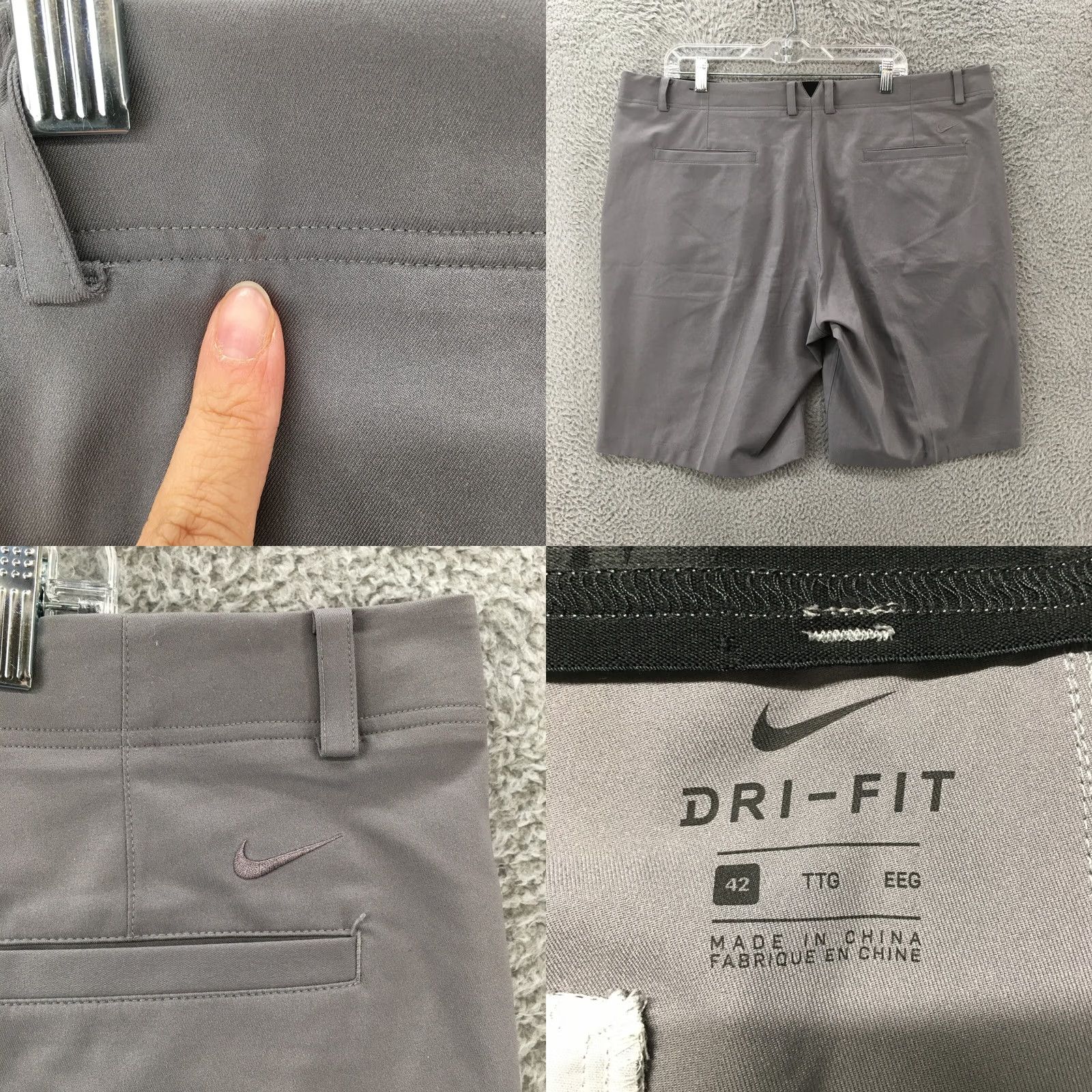 Nike Nike Dri-Fit Chino Shorts Mens 42 Gray Side Pocket Flat Front Zip Size US 42 / EU 58 - 8 Thumbnail