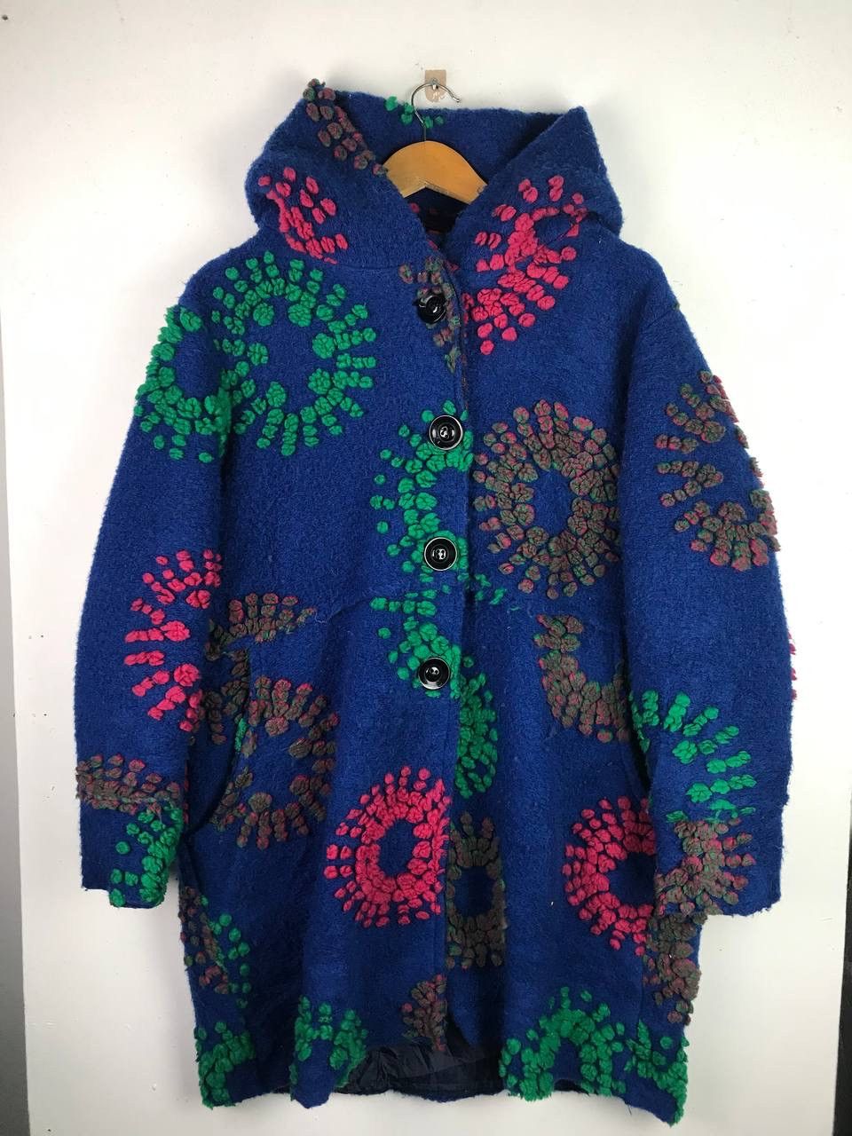 Vintage Italian Long Wool Jacket Rare Design