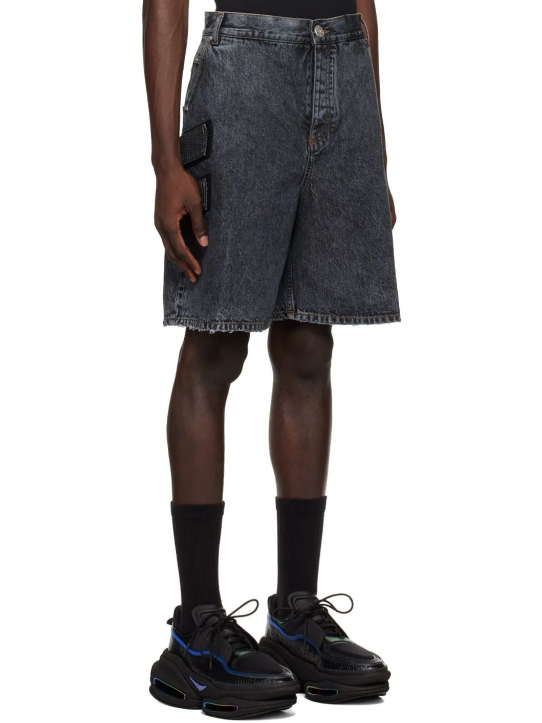 Balmain o1y0426 Denim Short in Dark Gray Size US 32 / EU 48 - 2 Thumbnail
