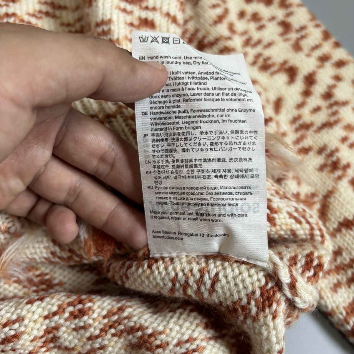Acne Studios × Designer Acne Studios Off-White & Orange Sweater knitted Size S / US 4 / IT 40 - 5 Thumbnail