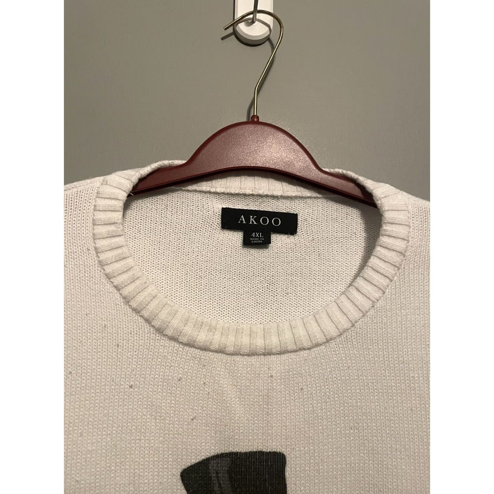 Vintage VINTAGE Akoo White Fancy Fox Screen Print Sweater (A112) 4XL Unisex Adults Dolman Sleeve Crew Neck Pullover Graphic Print 80s Animals Sweatshirt Size XXL / US 16-18 / IT 52-54 - 3 Thumbnail