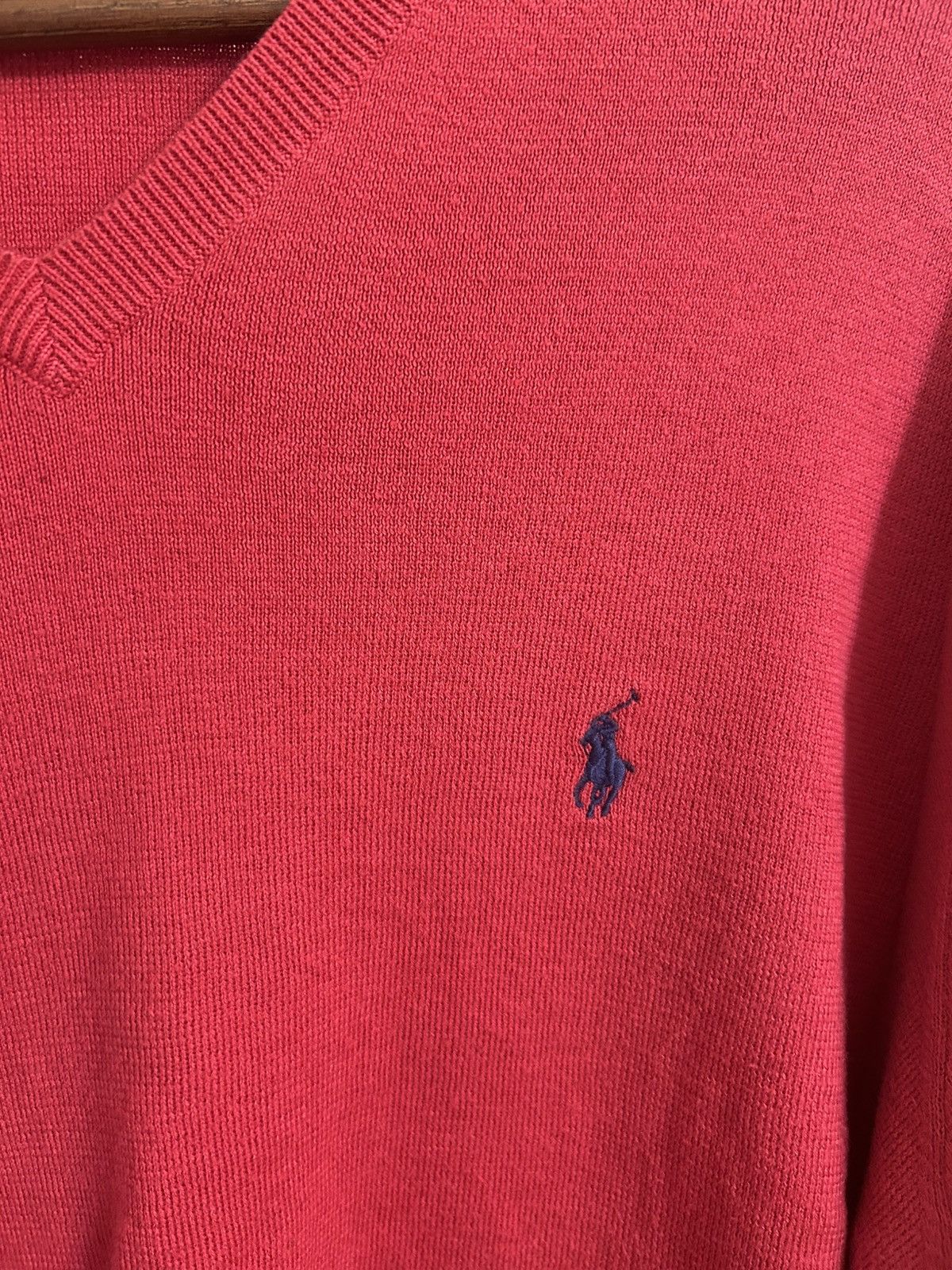 Polo Ralph Lauren Ralph Lauren Men's 100% Pima Cotton V-Neck Sweater in Red Size US XL / EU 56 / 4 - 6 Thumbnail