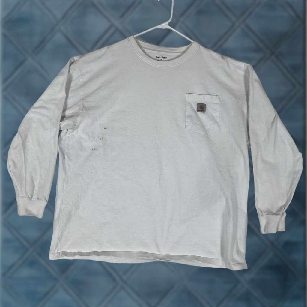 Carhartt Carhartt Long Sleeve Shirt Mens 2XL White Cotton Casual XXL Stained, Logo, USA, Work, Vintage: No Size US XXL / EU 58 / 5 - 1 Thumbnail