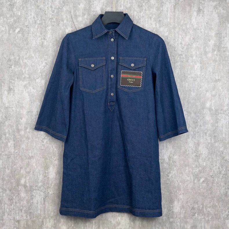 Gucci Gucci Dark blue denim dress Size S / US 4 / IT 40 - 1 Thumbnail