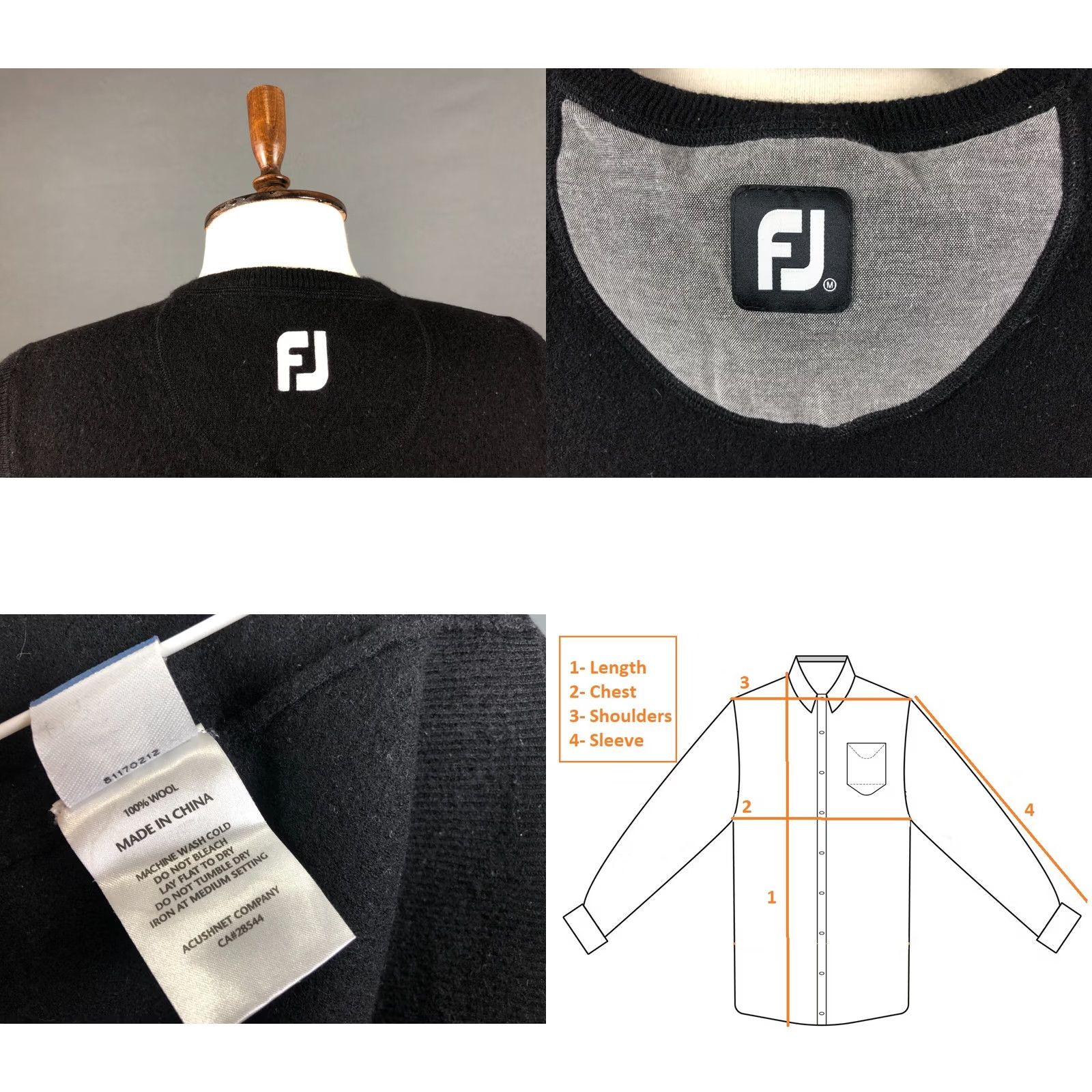 Footjoy FootJoy Women's Vest M Black Wool Casual Golf Vest Size M / US 6-8 / IT 42-44 - 8 Thumbnail