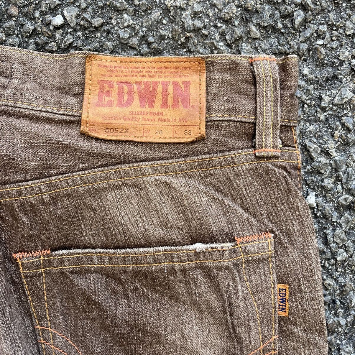 Edwin Vintage Edwin 505ZX Selvedge Jeans Faded Denim Red Line Pant Size US 29 - 14 Thumbnail