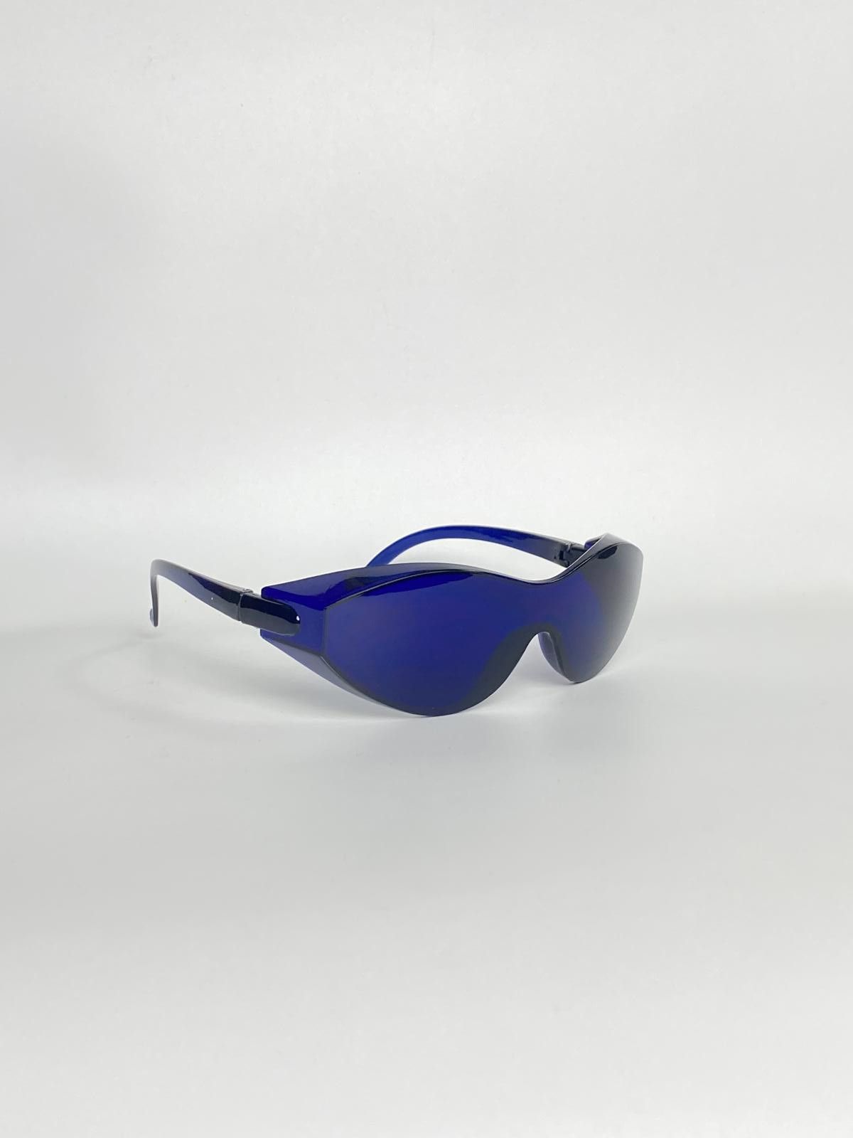 Japanese Brand Y2k Large Wide Safety Glasses Sunglasses Blue Unisex OS Size ONE SIZE - 6 Thumbnail