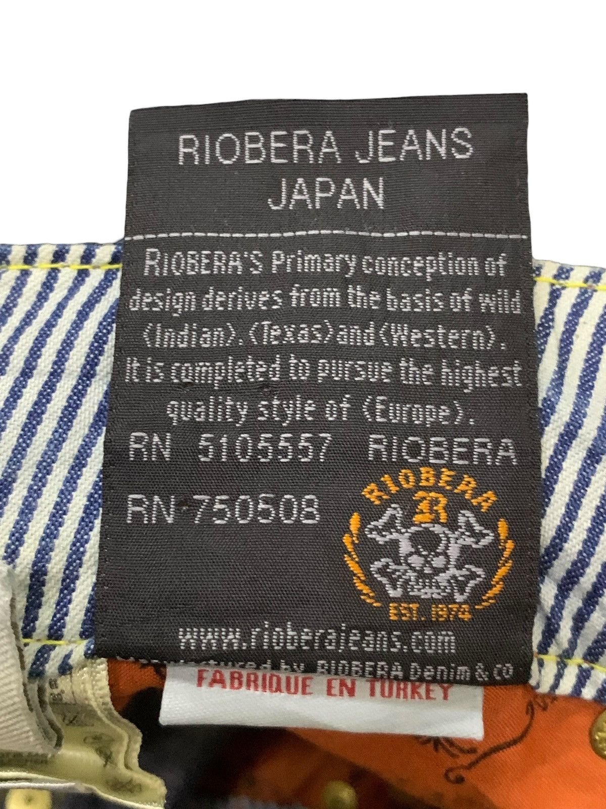 Ed Hardy × Japanese Brand Riobera Japan Embroidered Skull Tattoo Flared Denim Pants Size US 30 / EU 46 - 15 Thumbnail