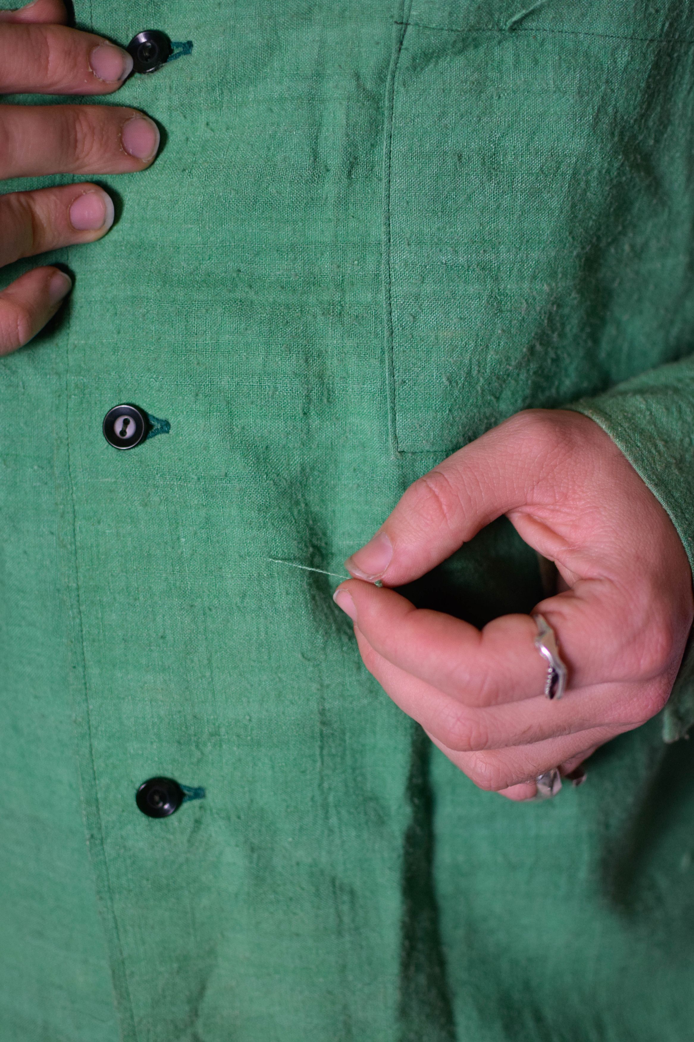 Yohji Yamamoto YYPH AW93 Green Silk Shirt - HP-B02-308 Size US L / EU 52-54 / 3 - 10 Thumbnail