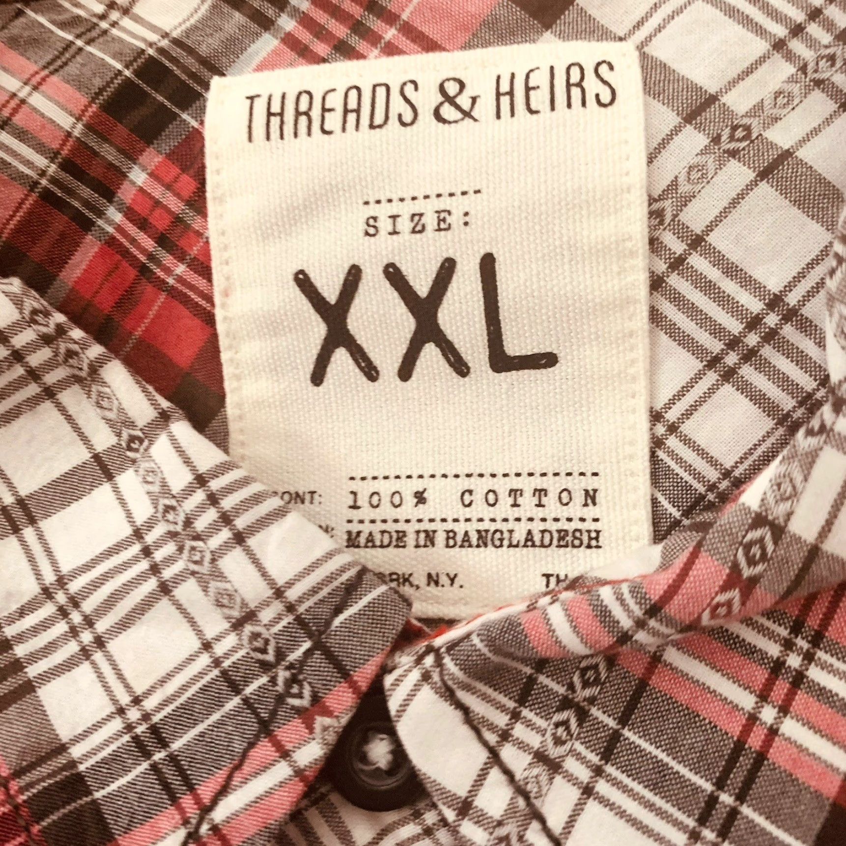 Vintage Threads & Heirs Shirt Mens XXL Button-Up Plaid 100% Cotton Red Long Sleeve Casual Vintage? No — (omit) Size US XXL / EU 58 / 5 - 2 Thumbnail