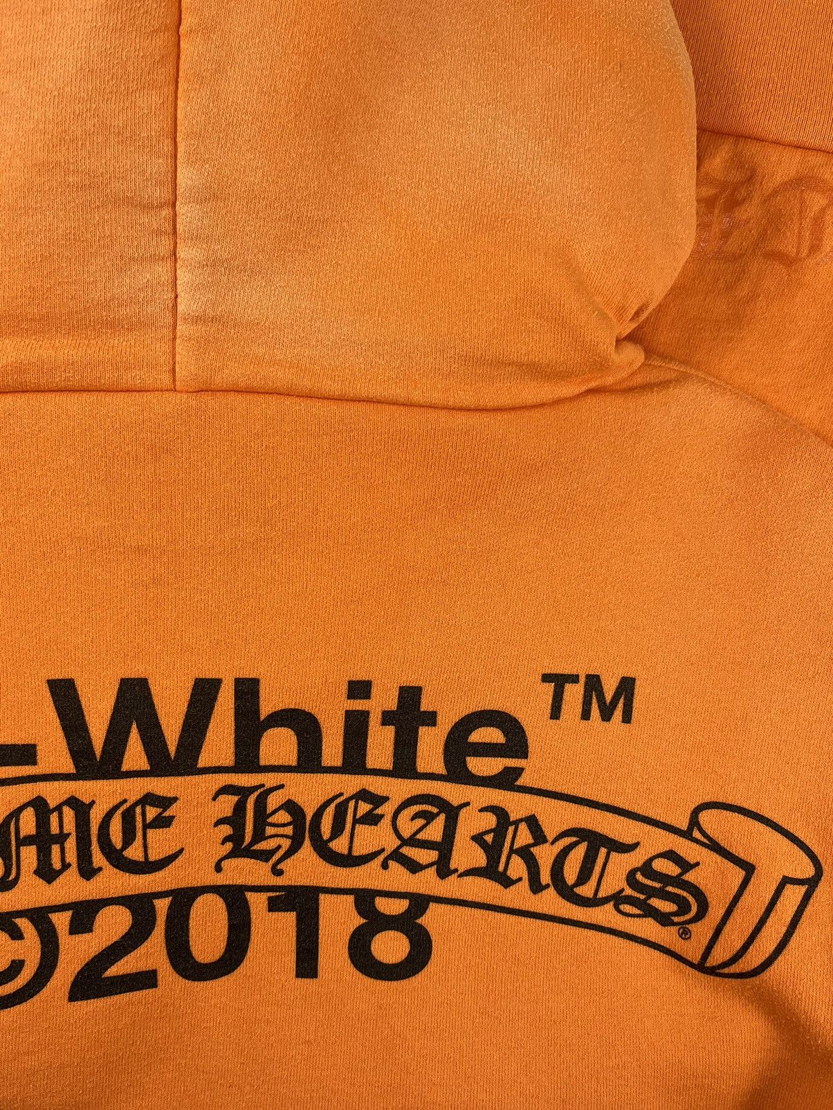 Chrome Hearts × Off-White 2018 Chrome Hearts Off White Scroll Logo Orange Hoodie Size US M / EU 48-50 / 2 - 5 Thumbnail