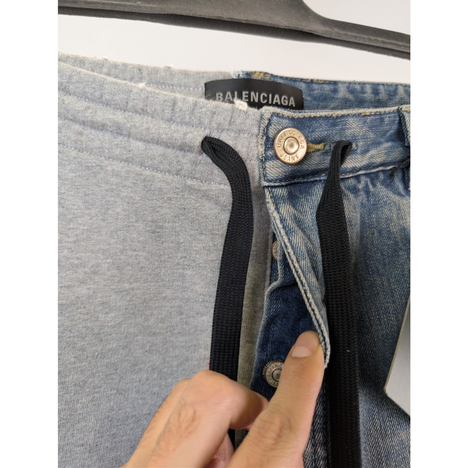 Balenciaga o1rshd1 Organic Denim Hybrid Baggy Pants Jean Outback Blue Size US 32 / EU 48 - 8 Thumbnail