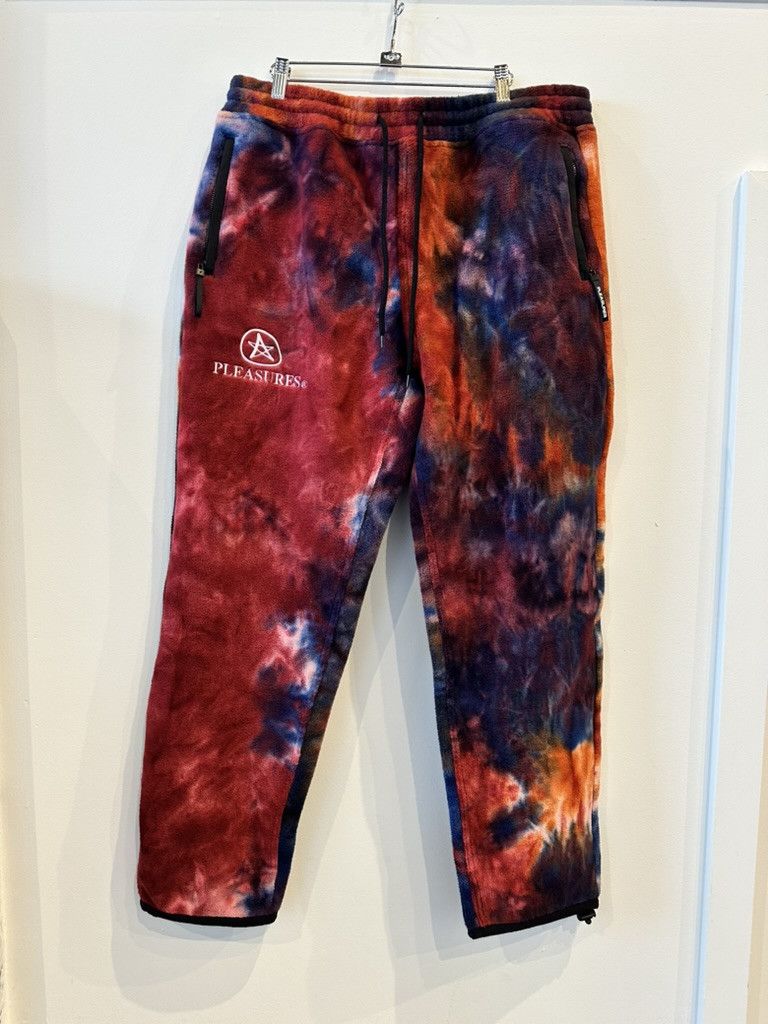 image of Diamond Supply Co x Pleasures Tiedye Polar Fleece Pants XL in Tie Dye, Men's (Size 36)