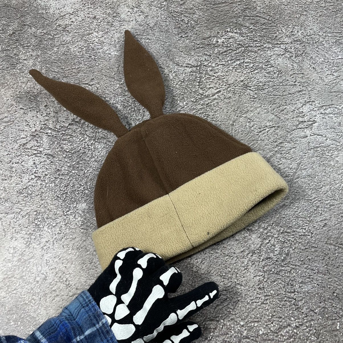 Vintage Vintage 90s Alt Goth Mohair Beanie Brown Cream Relaxed OS Size ONE SIZE - 4 Thumbnail