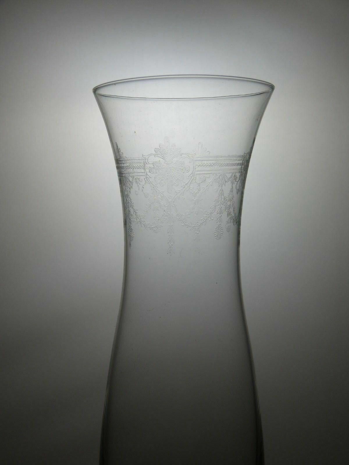 The Unbranded Brand Etched Lead Cut Glass Crystal Vase 9" Size ONE SIZE - 4 Thumbnail