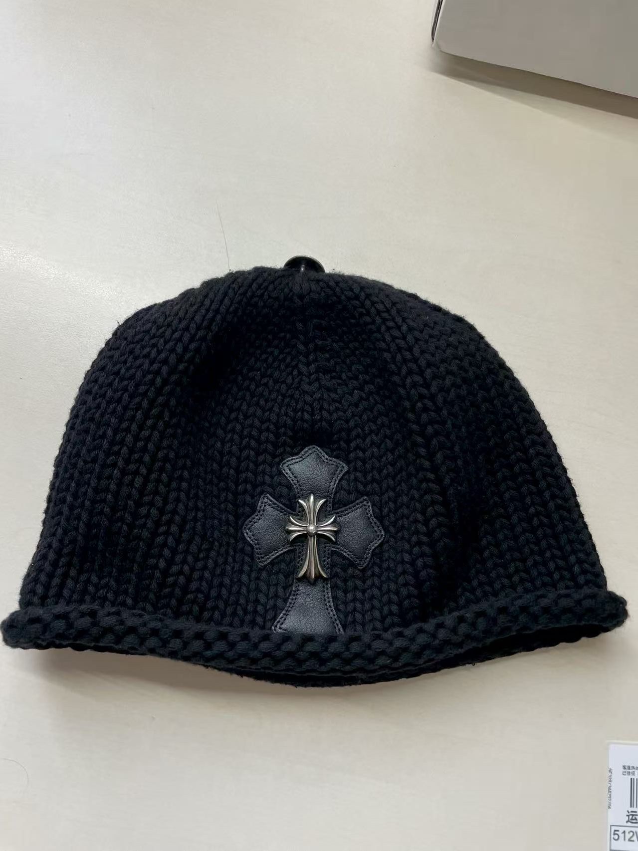 Chrome Hearts Chrome Hearts Cashmere Leather With Silver Cross Beanie Size ONE SIZE - 3 Thumbnail