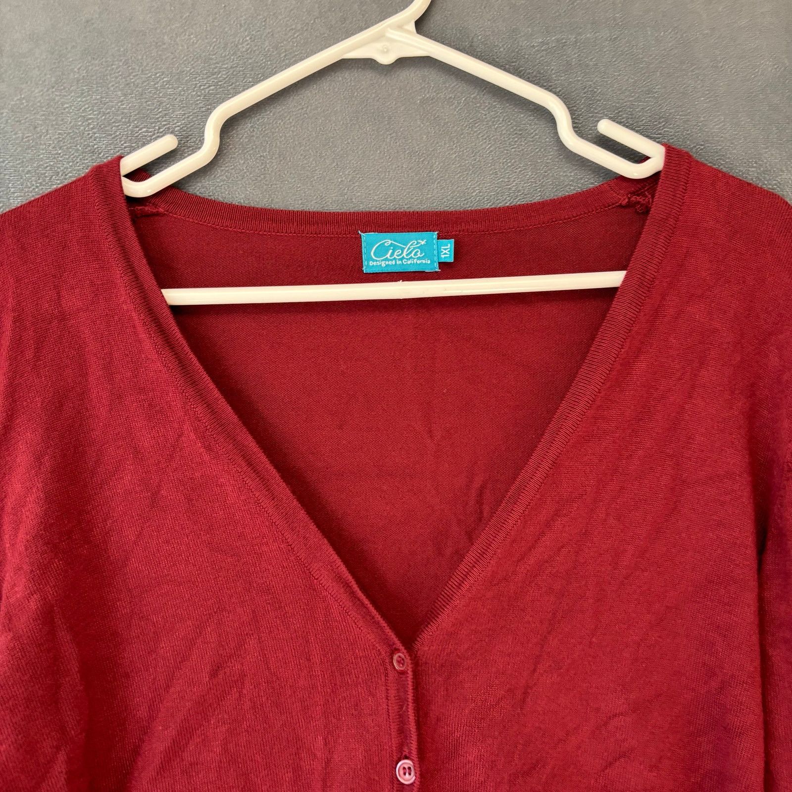 Other Cielo Burgundy Button Front Cardigan Sweater Plus Size 1XL Size XXL / US 16-18 / IT 52-54 - 1 Thumbnail