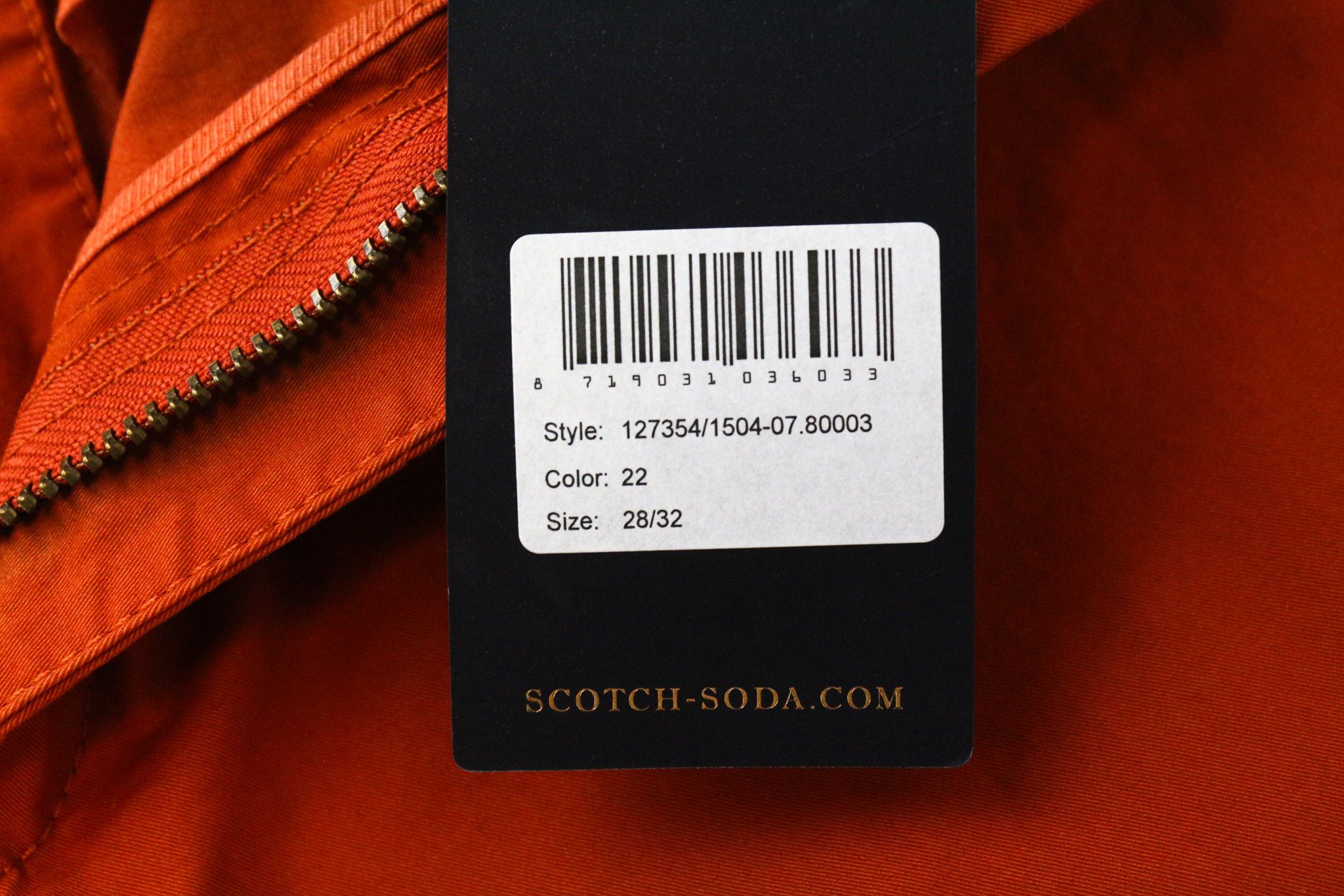 Scotch & Soda STUART W28/L32 Slim Orange Stretch Trousers 76215 Size US 28 / EU 44 - 5 Thumbnail