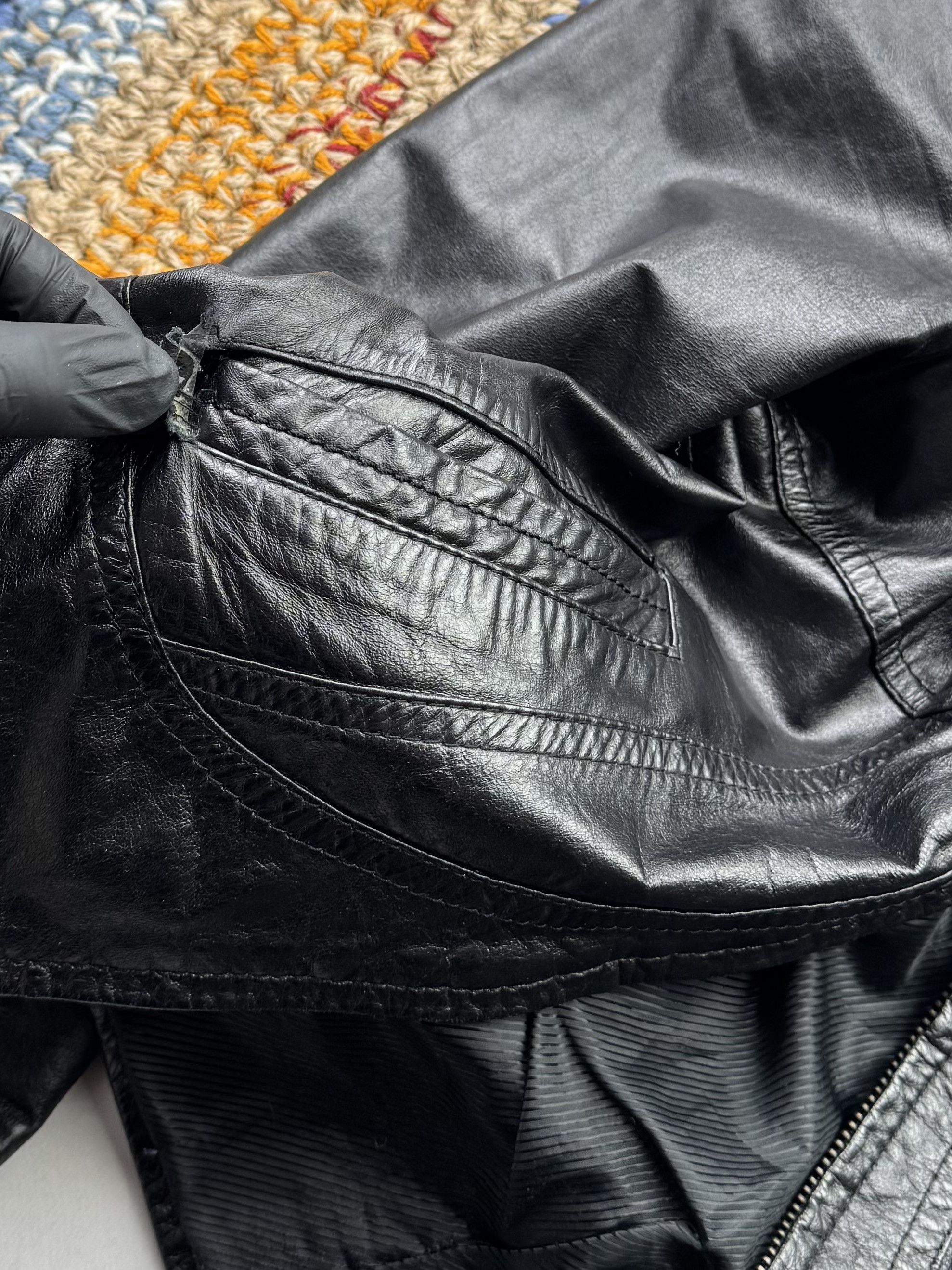 Japanese Brand Vintage Cropped Leather Jacket (E4) Size S / US 4 / IT 40 - 10 Thumbnail