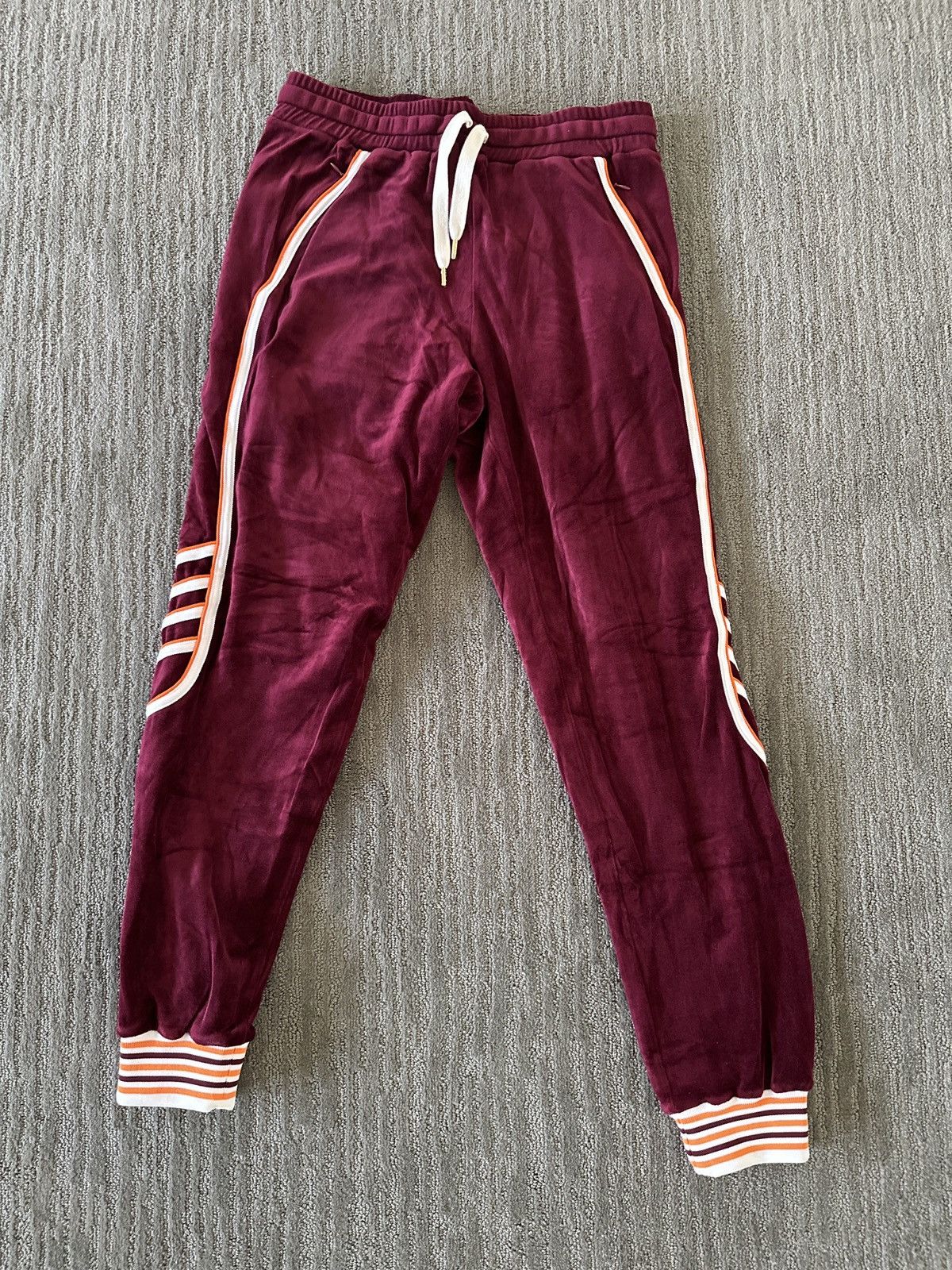 image of Casablanca Velour Tracksuit Pants in Burgandy, Men's (Size 36)