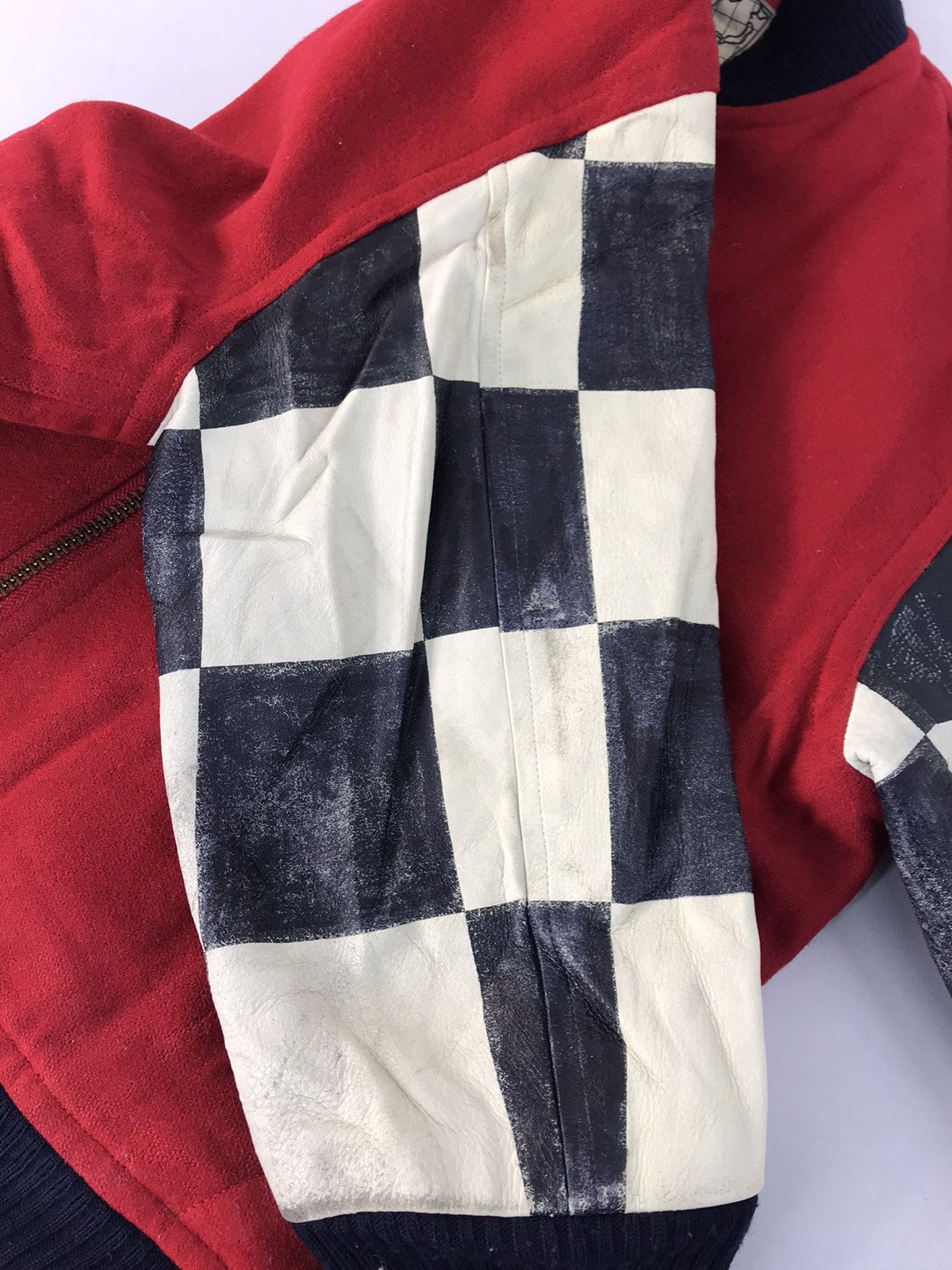 Junko Shimada Junko Shimada Part 2 Varsity Jacket Checked Leather Sleeve Size US L / EU 52-54 / 3 - 15 Thumbnail