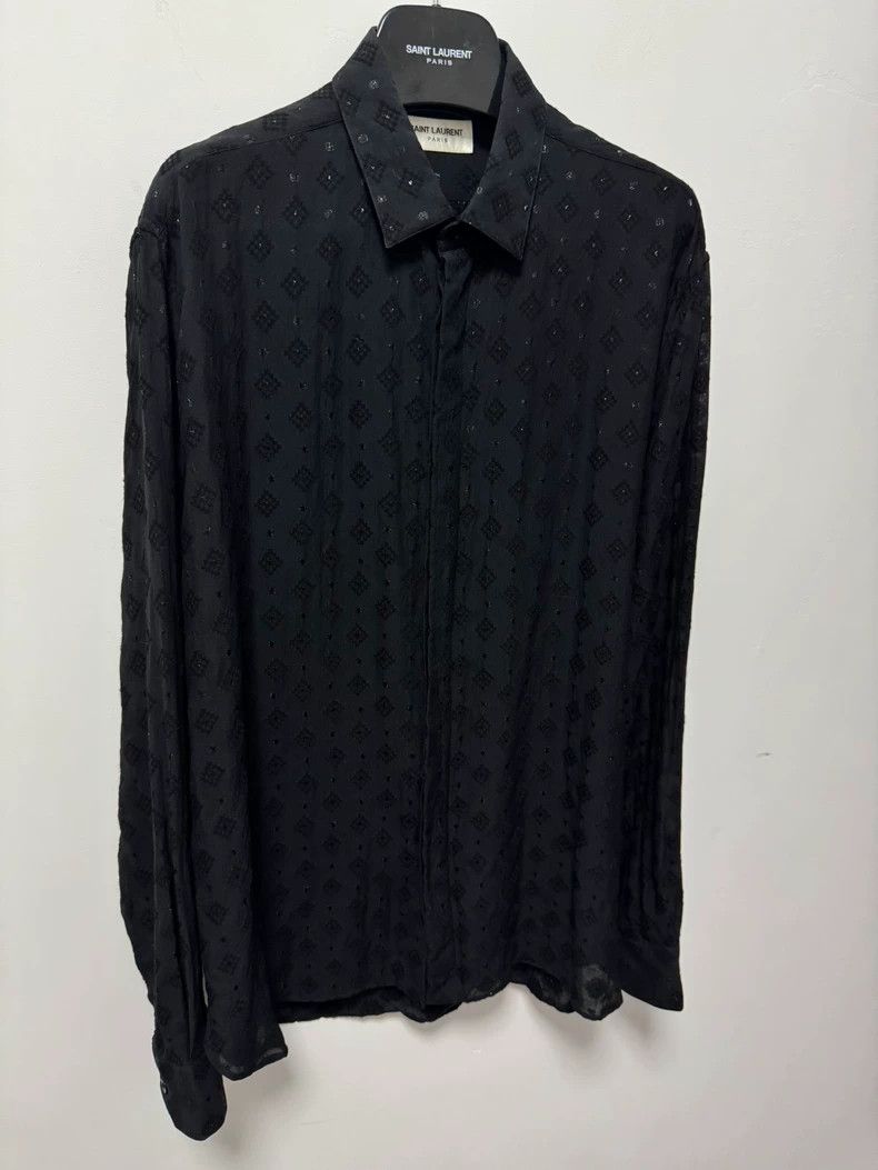 Saint Laurent Paris Saint Laurent Paris 19SS Silk Scale Embroidered Diamond Ch Size US XXS / EU 40 - 3 Thumbnail