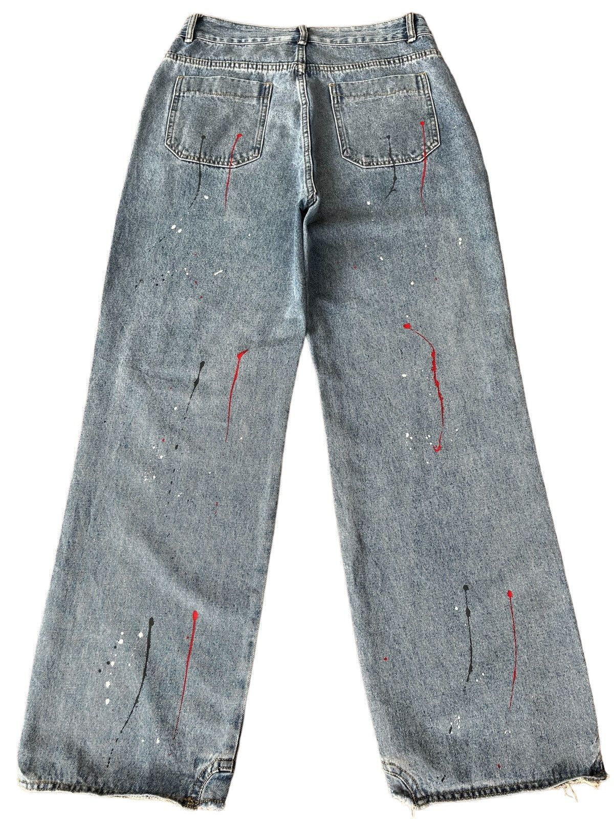 Japanese Brand Vintage Japanese Brand Paint Splatter Distressed Baggy Jeans Size US 30 / EU 46 - 2 Thumbnail