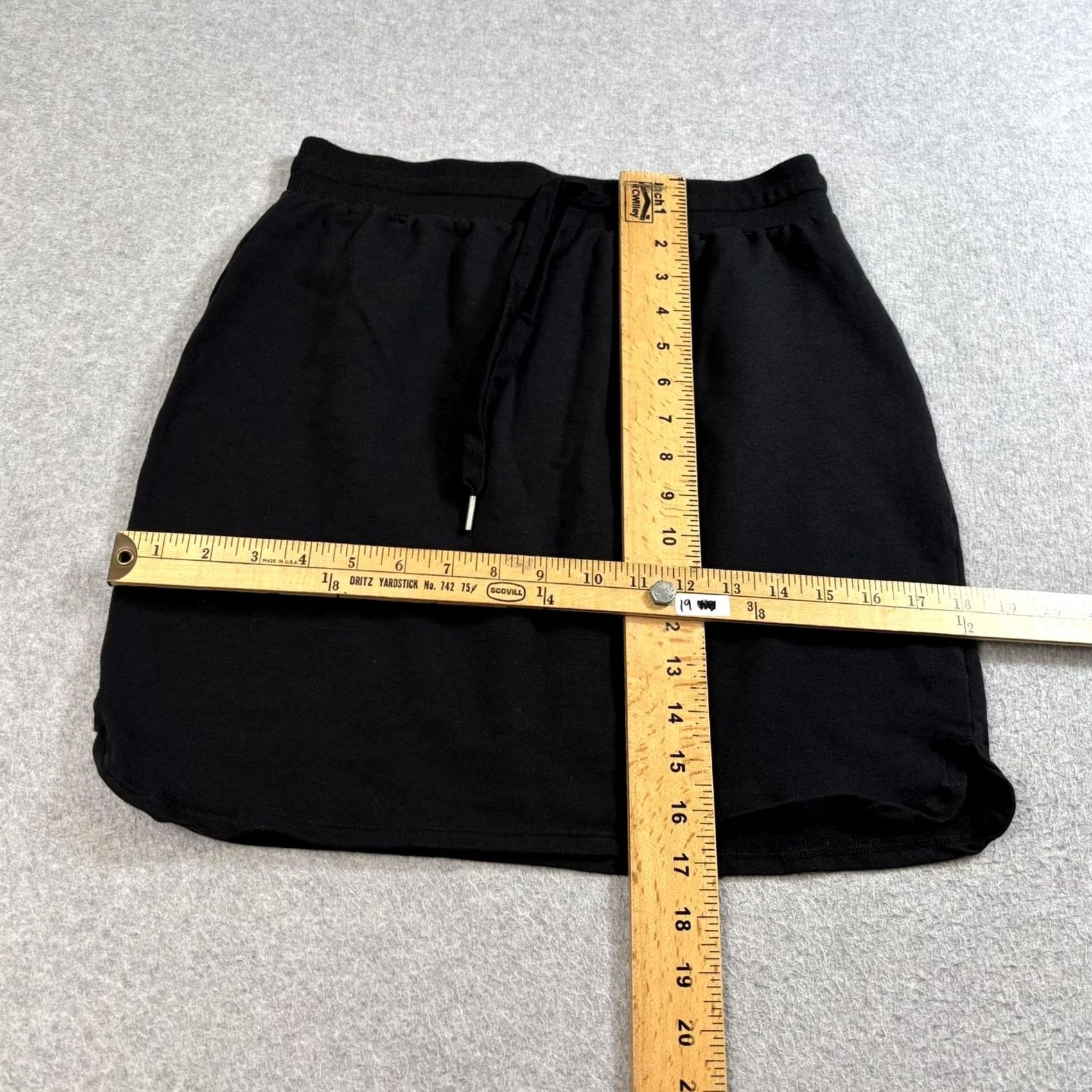 Vintage Daily Ritual Skirt Womens S Black Drawstring Mini Jersey Pull On Athleisure Size S / US 4 / IT 40 - 6 Thumbnail