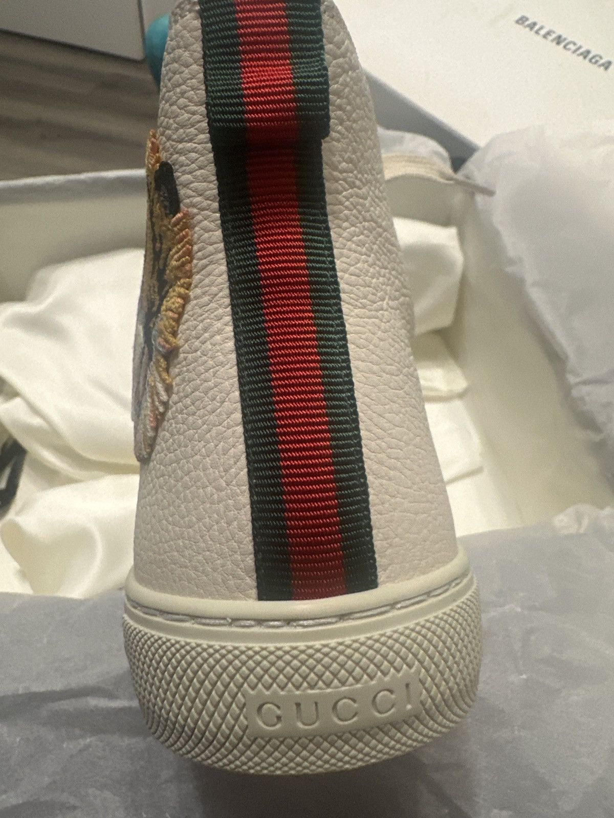 Gucci Gucci Black Tiger Head Leather High-Top Sneakers 0079 Size US 9 / EU 42 - 5 Thumbnail