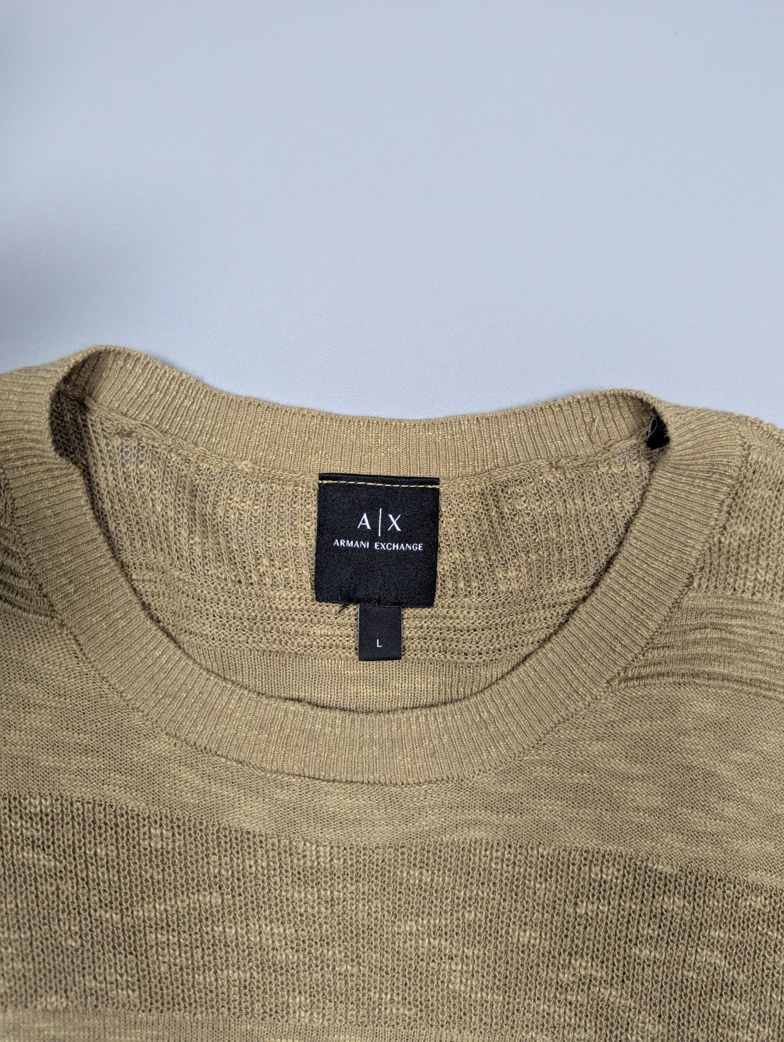 Armani Exchange Armani Exchange Men’s Sweater L Beige Linen Blend Size US L / EU 52-54 / 3 - 5 Thumbnail